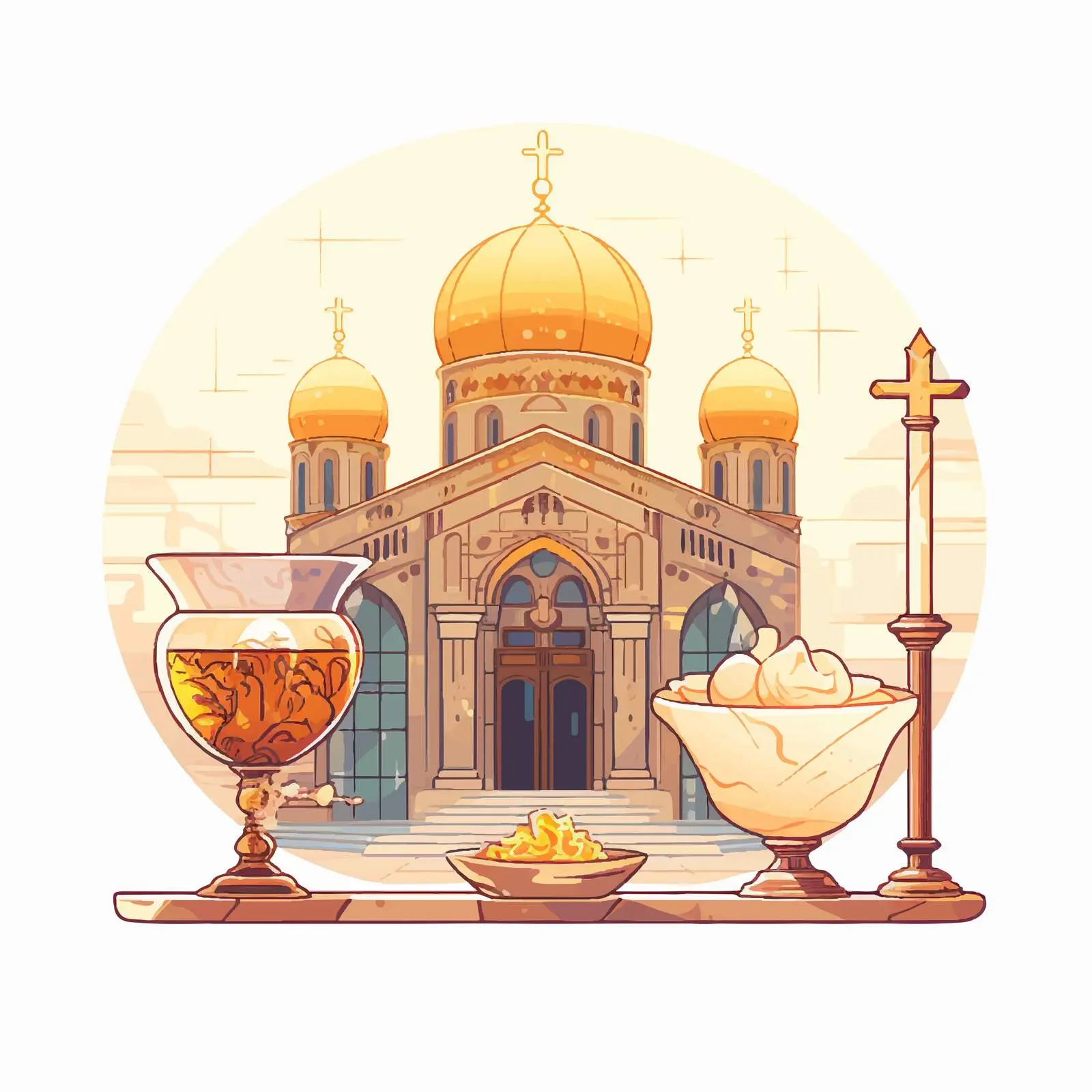 Byzantine Style Holy Communion Illustration — free download from Dotvec