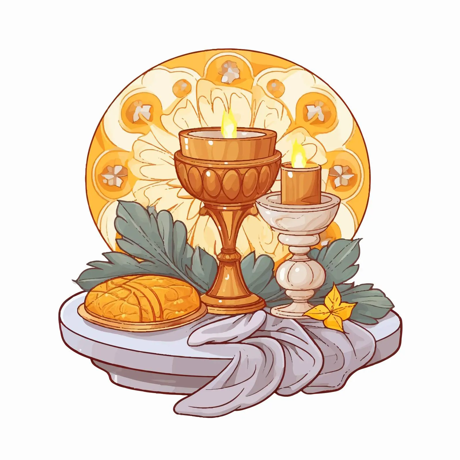 Byzantine Style Holy Communion Illustration — free download from Dotvec