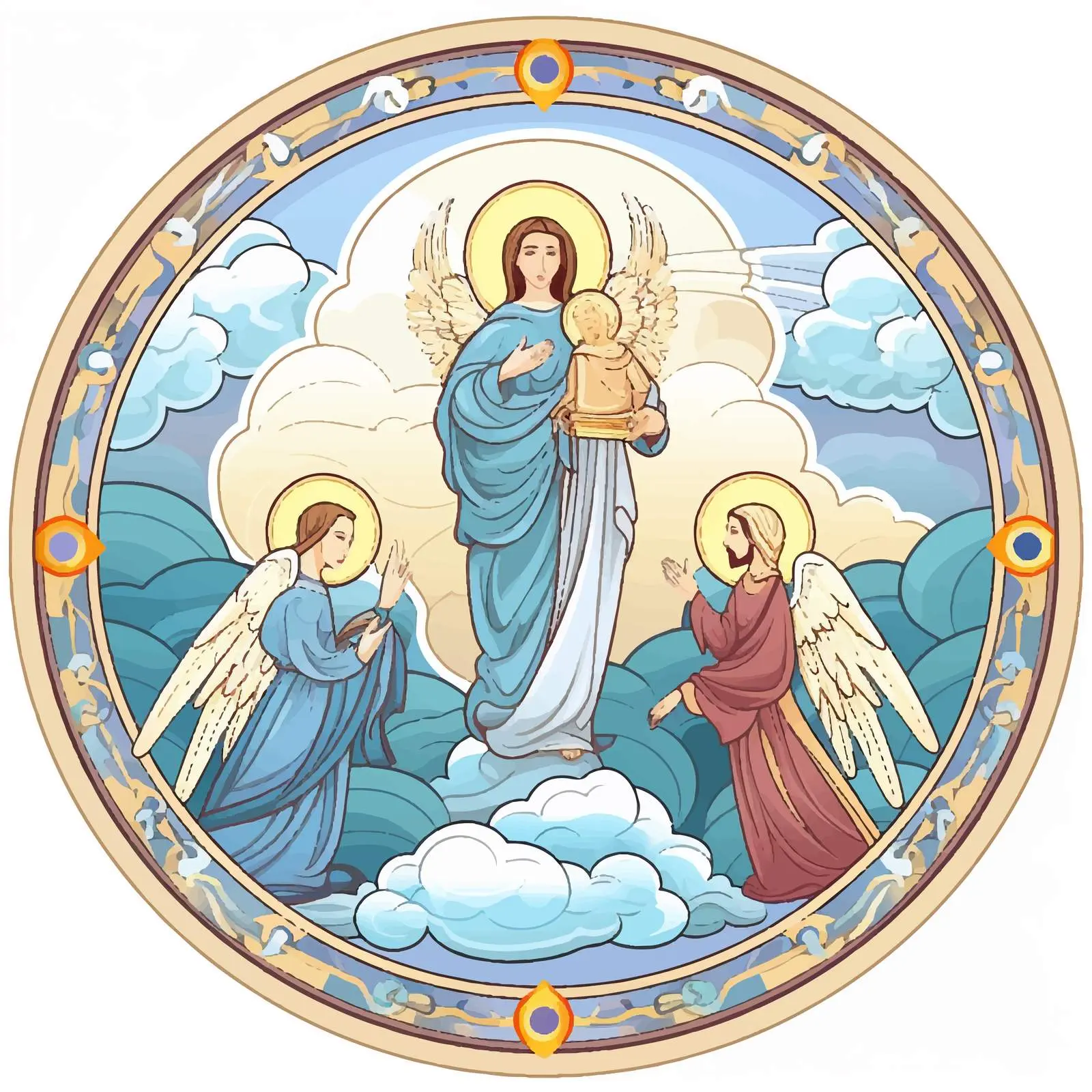 Holy Virgin Mary and Jesus Christ Vector Art — free download from Dotvec