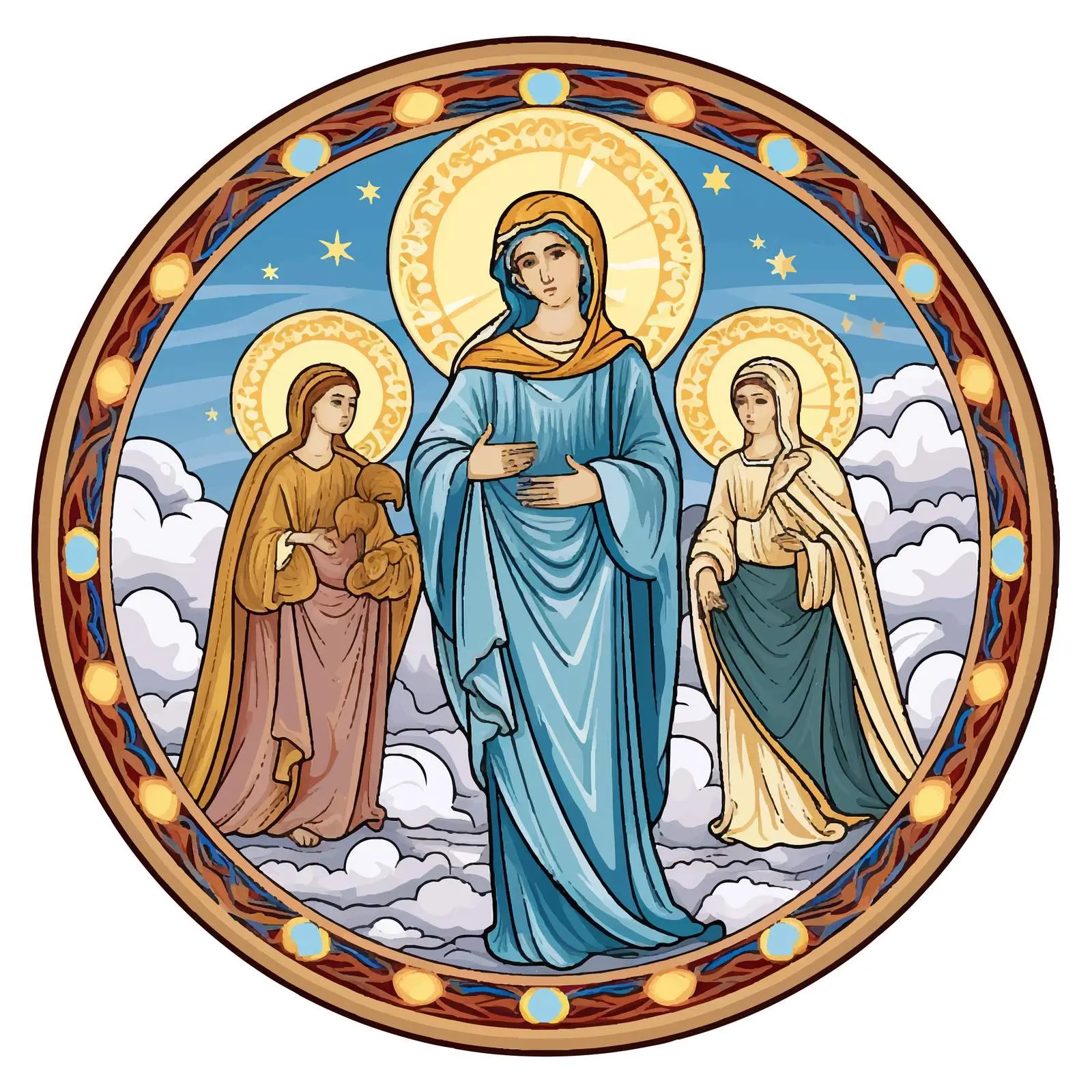 The Holy Virgin Mary with Jesus Christ Illustration — free download from Dotvec