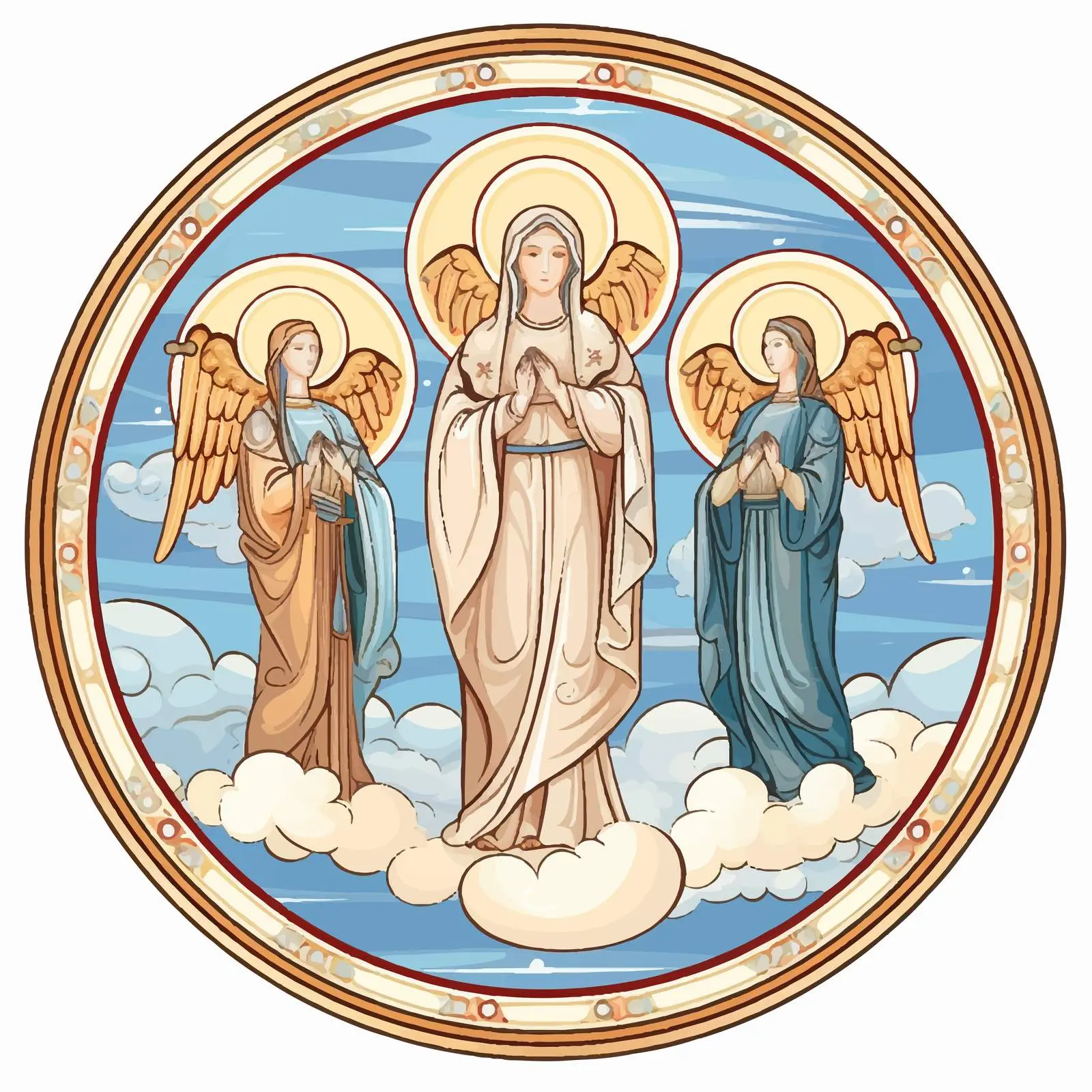 Holy Virgin Mary with Jesus Christ Vector Artwork — free download from Dotvec