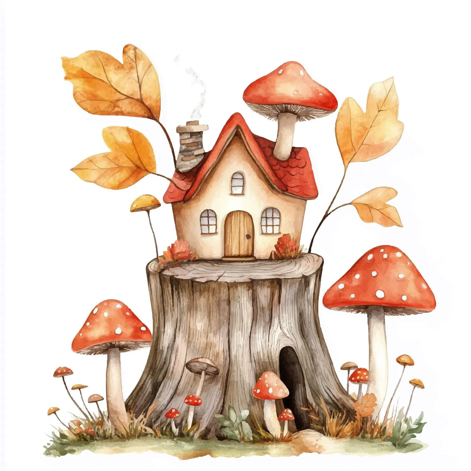 House on Stump Surrounded by Nature — free download from Dotvec