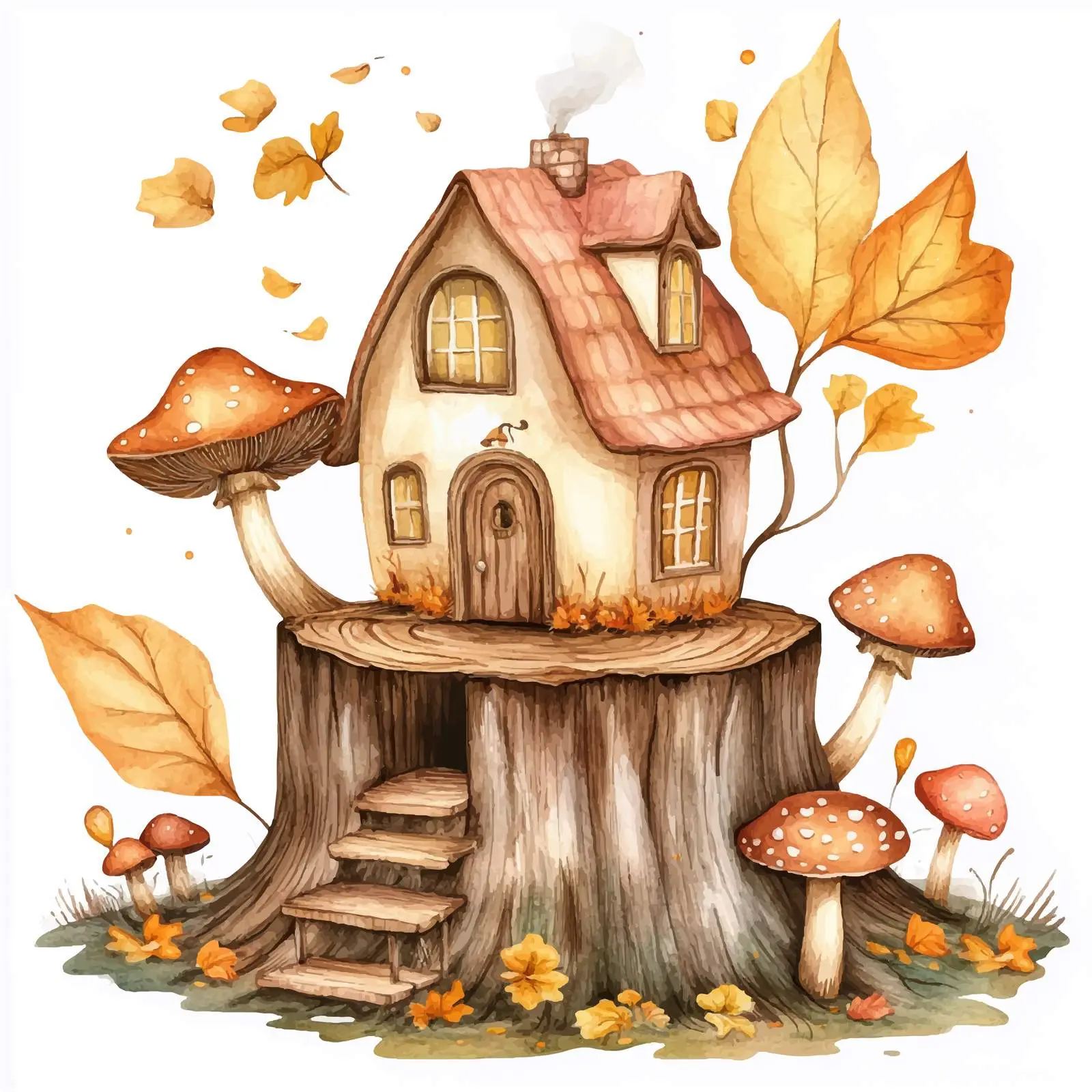 House on Stump Surrounded by Nature — free download from Dotvec