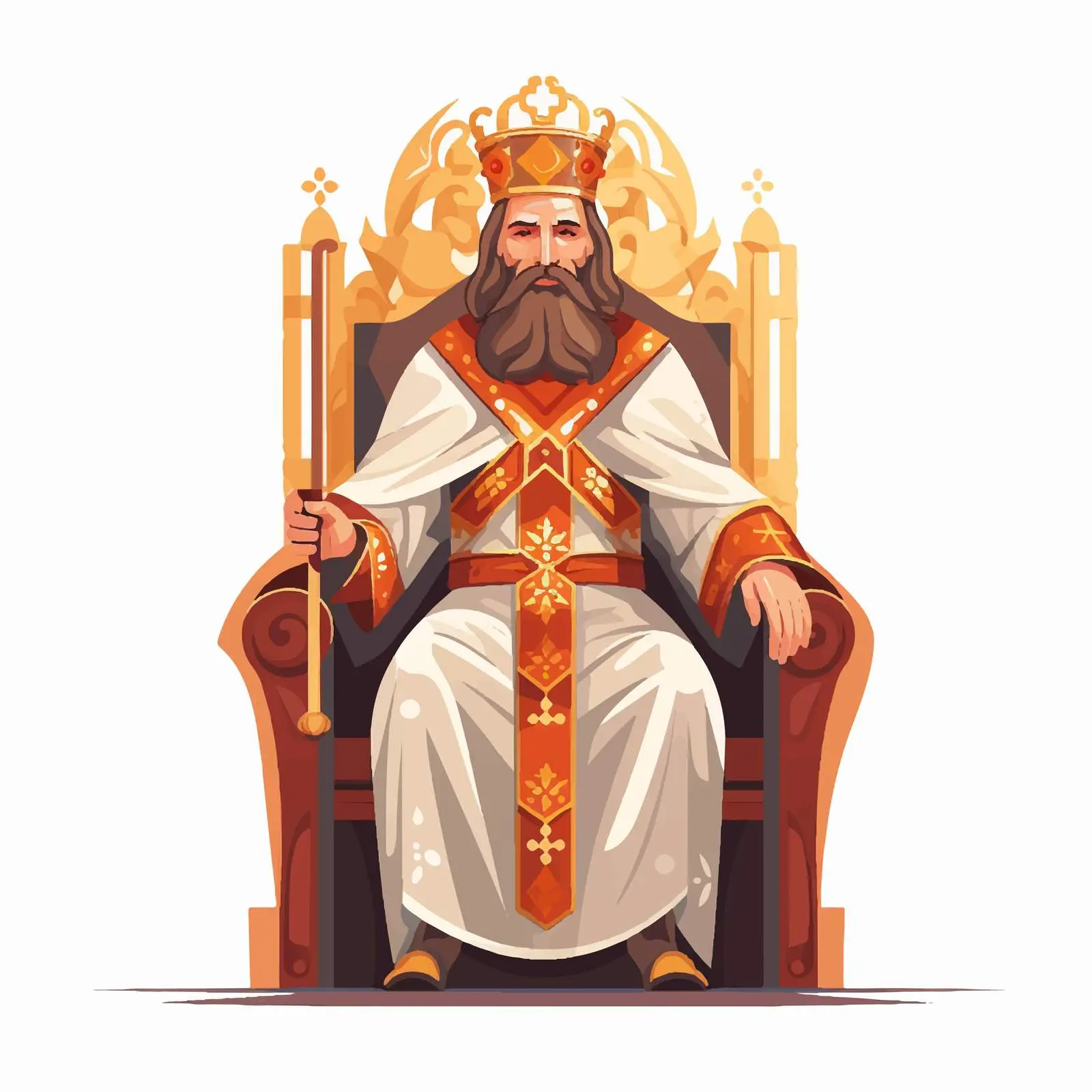 Jesus Christ as the Bishop on Throne Vector — free download from Dotvec