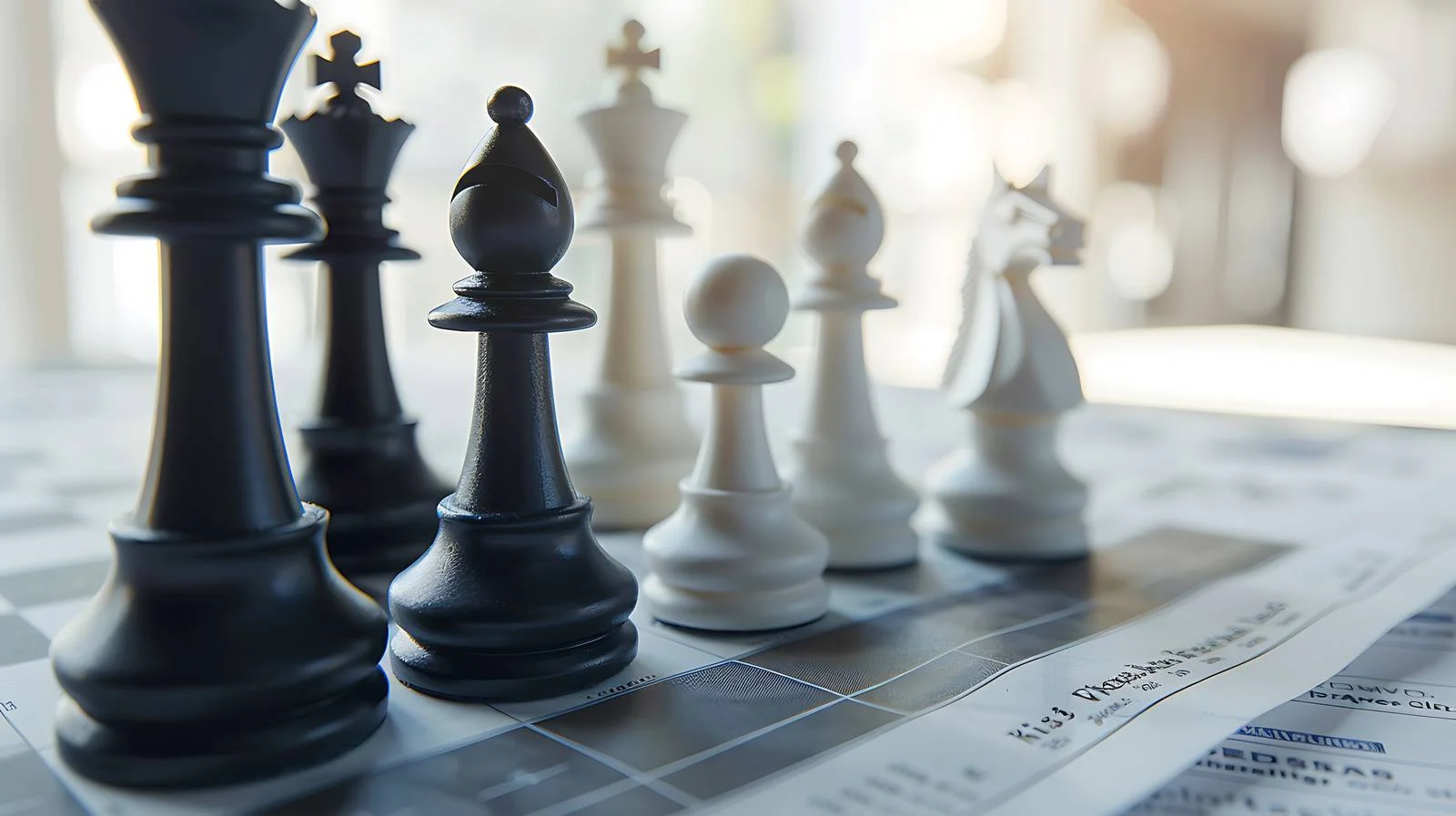 Strategic chess king on financial document — free download from Dotvec