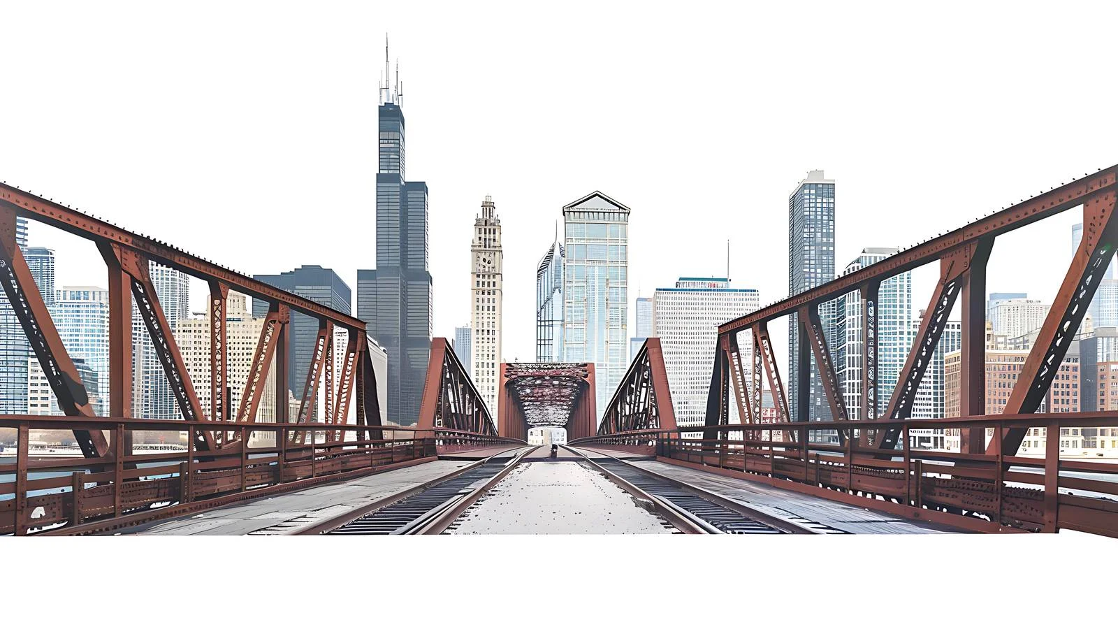 Elevated Kinzie Street Railroad Bridge Scene — free download from Dotvec