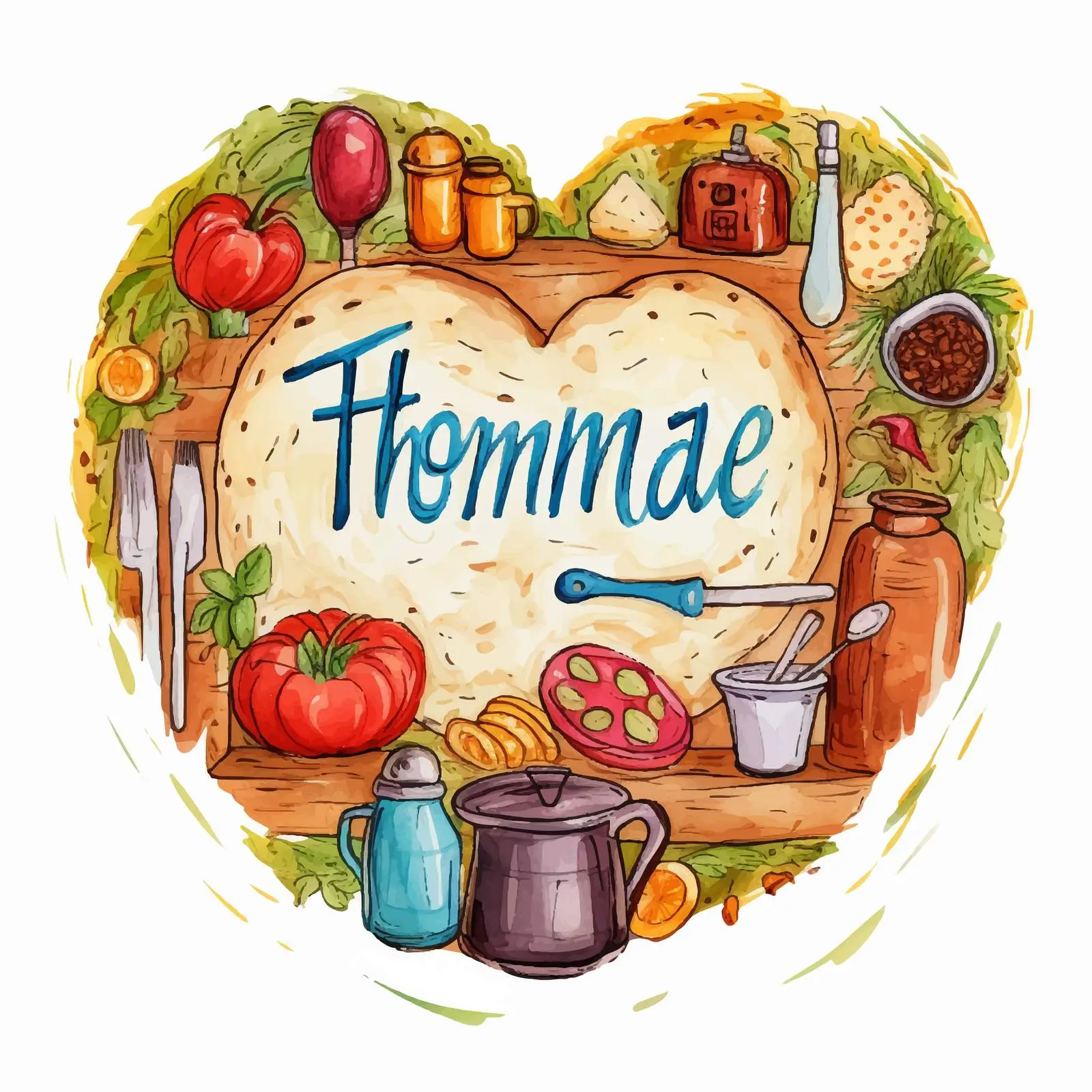 Heart of the Home Kitchen Hand Lettering — free download from Dotvec