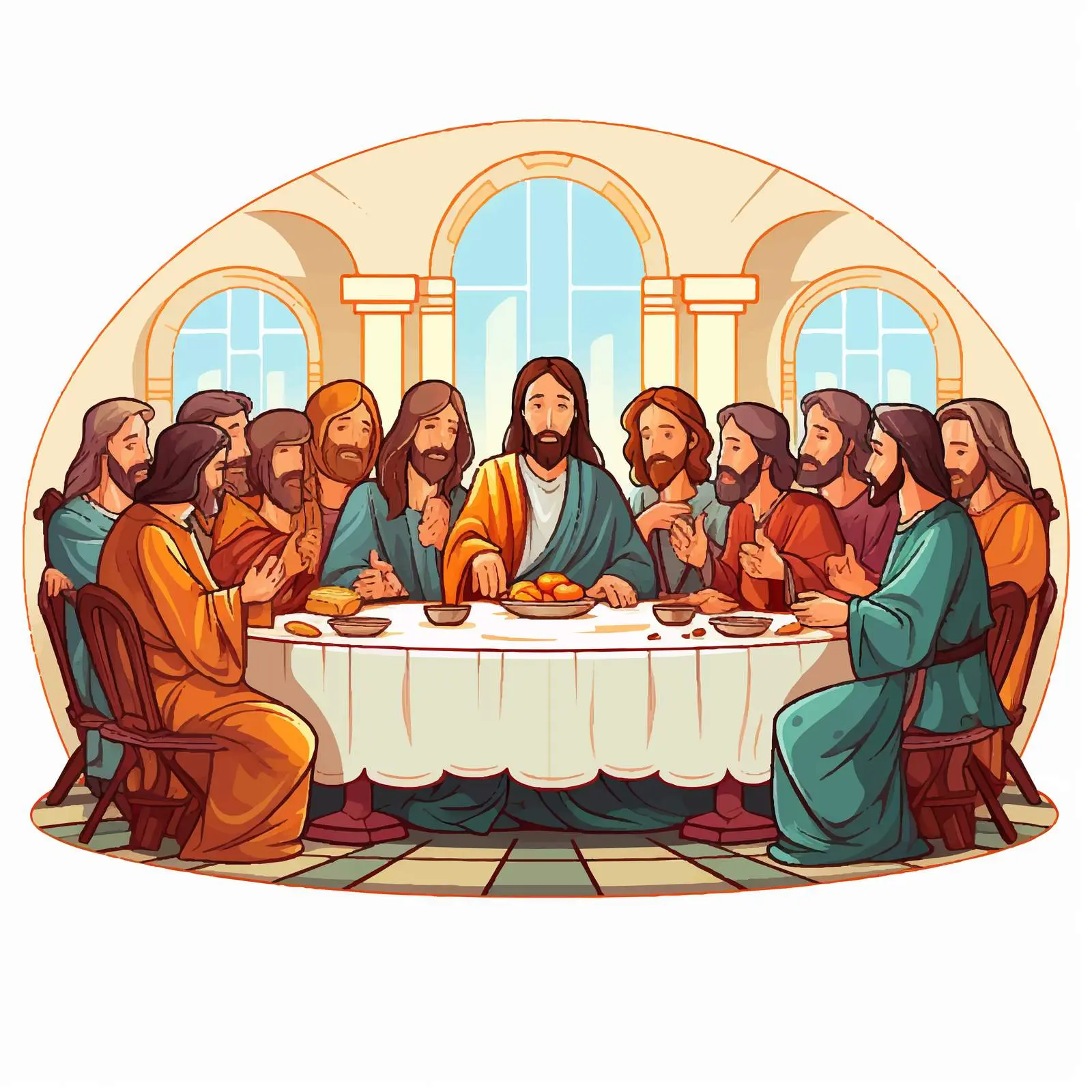 The Last Supper Byzantine Illustration — free download from Dotvec