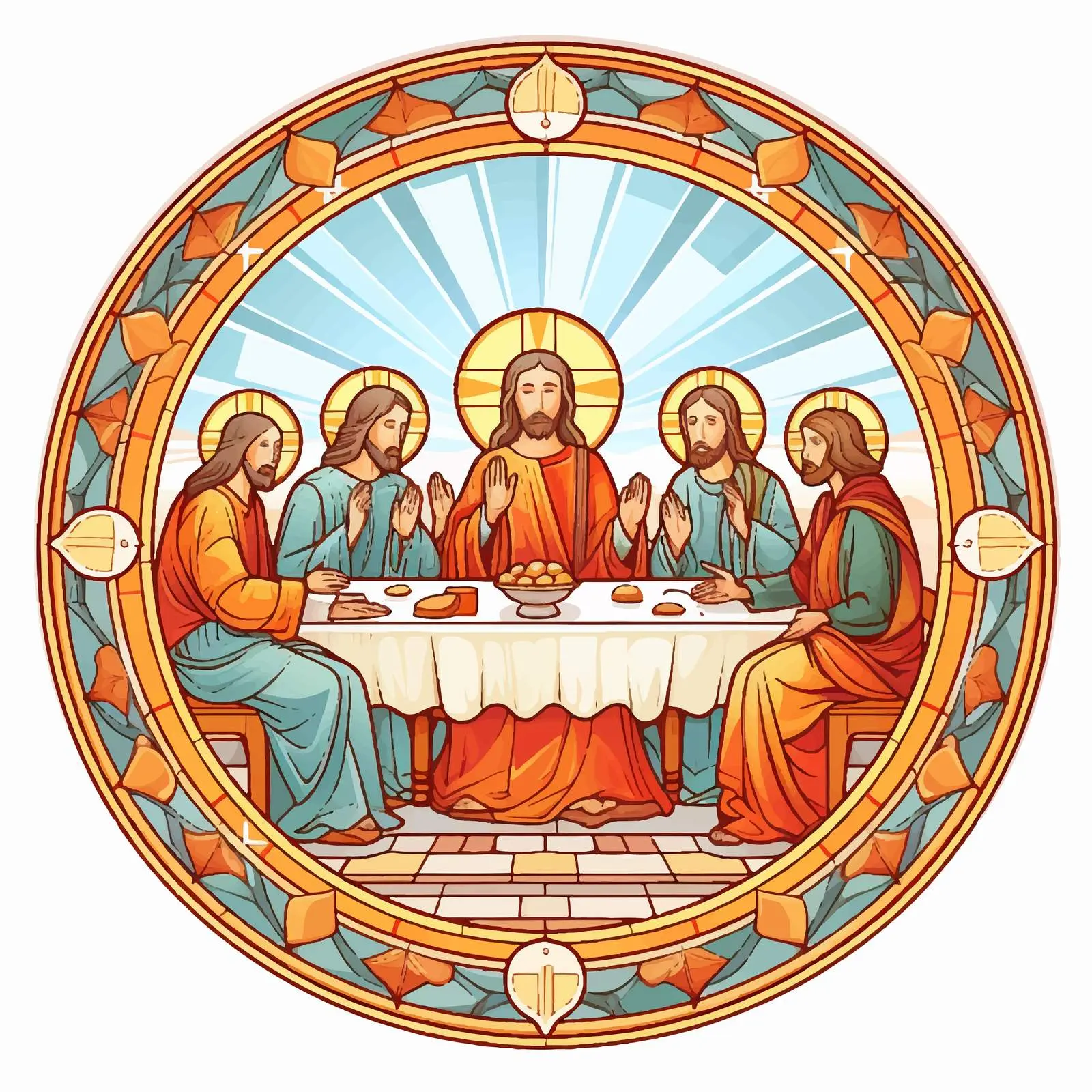 The Last Supper Byzantine Illustration — free download from Dotvec