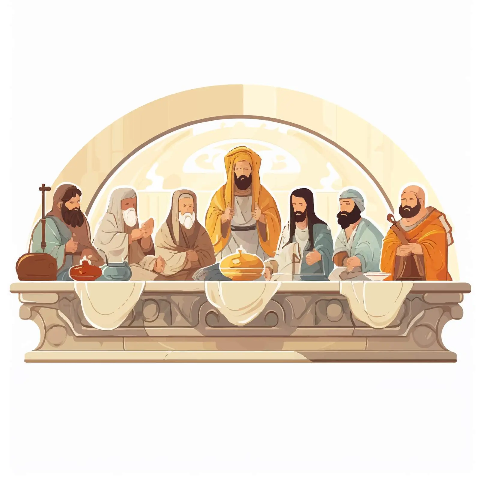 Byzantine Illustration of The Last Supper — free download from Dotvec