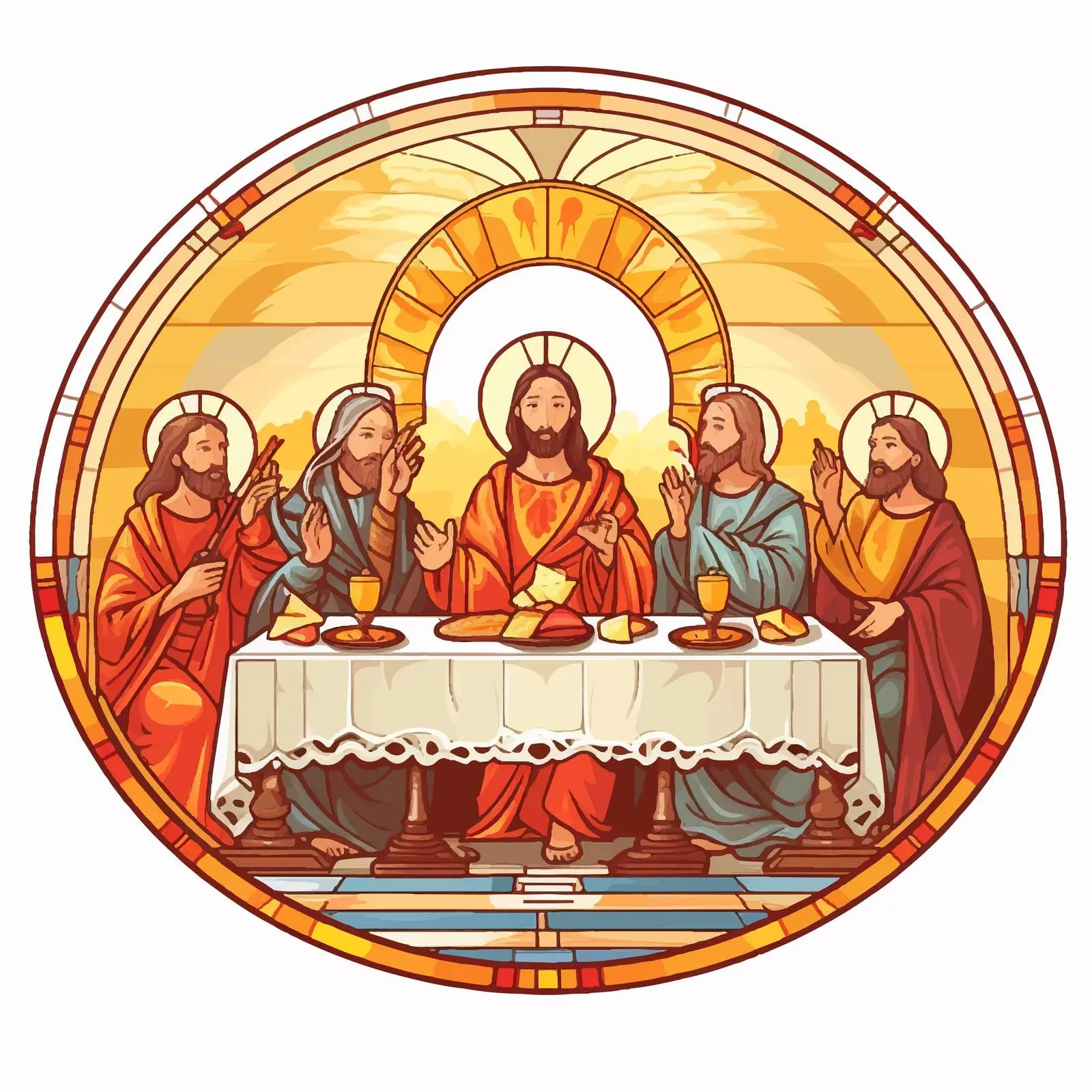 The Last Supper Byzantine Illustration — free download from Dotvec