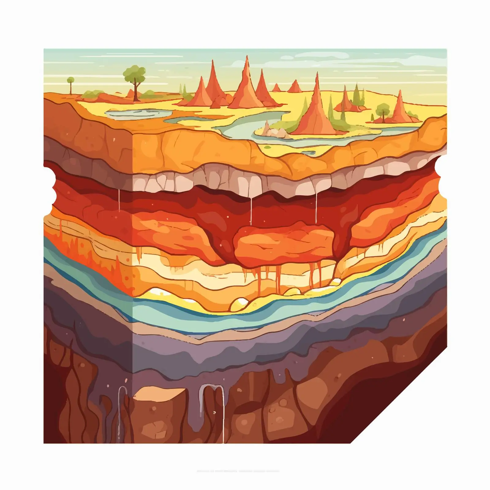 Layers of the Earth Concept Illustration – free illustration for teaching image from Dotvec