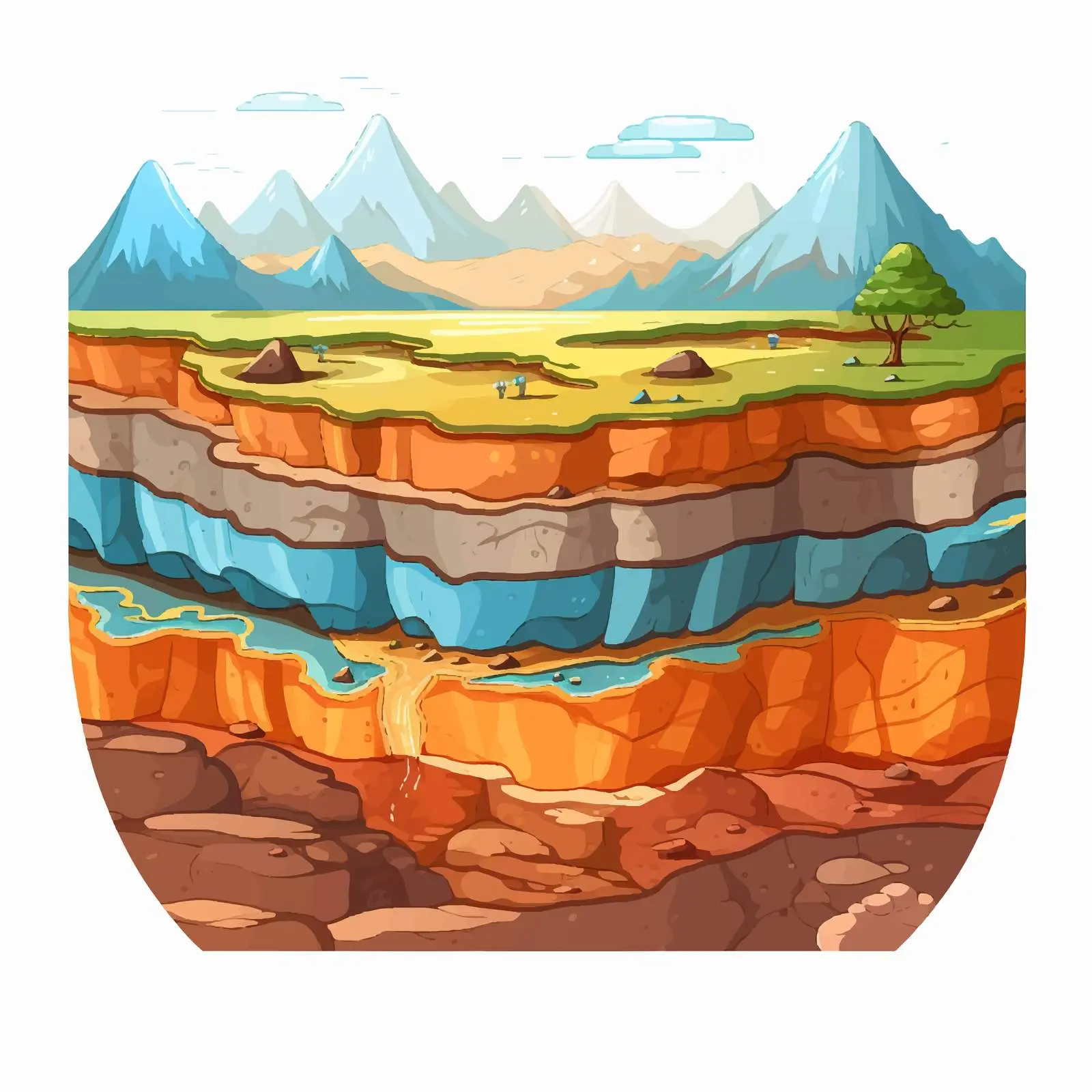 Layers of the Earth Concept Illustration — free download from Dotvec