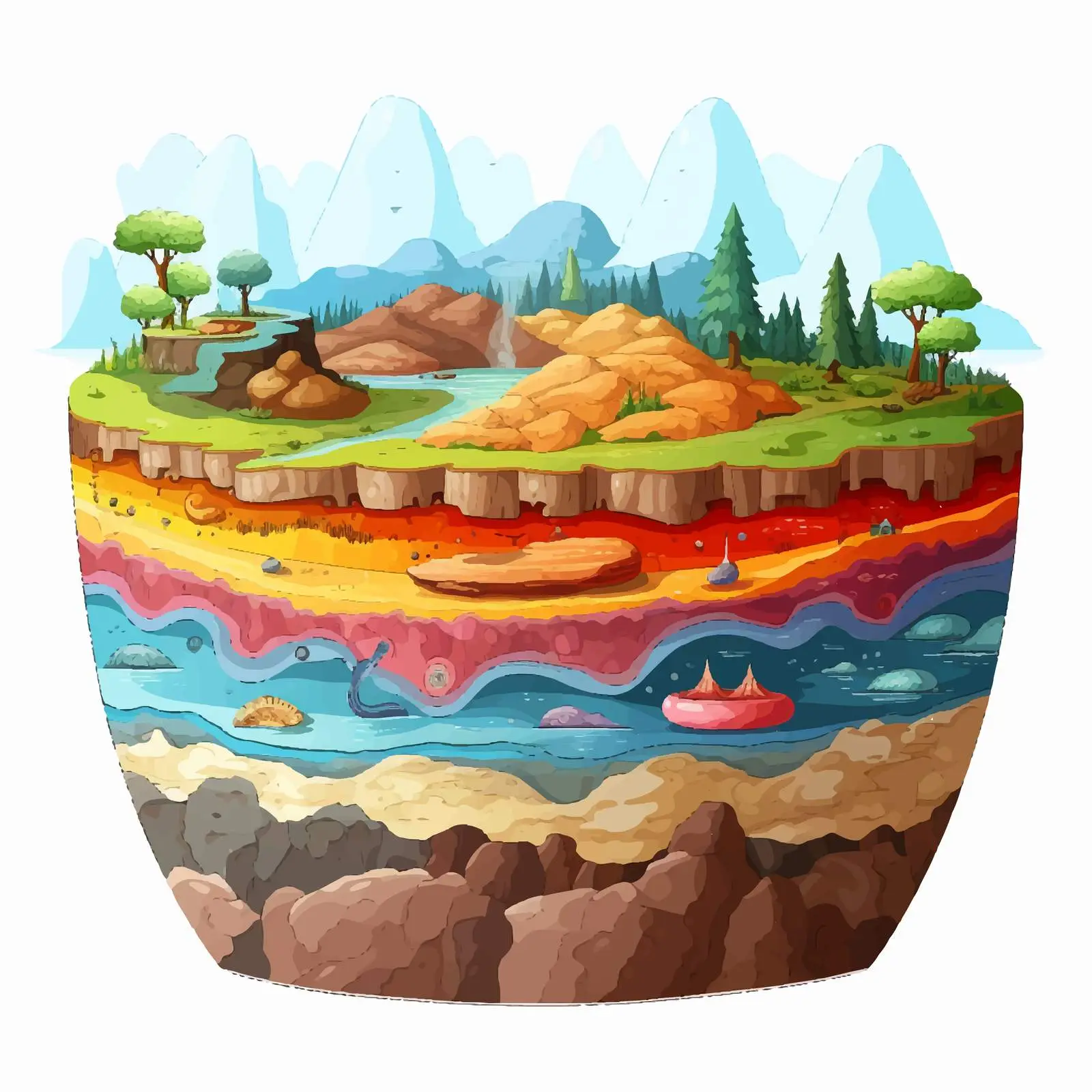 Layers of the Earth Concept Illustration — free download from Dotvec