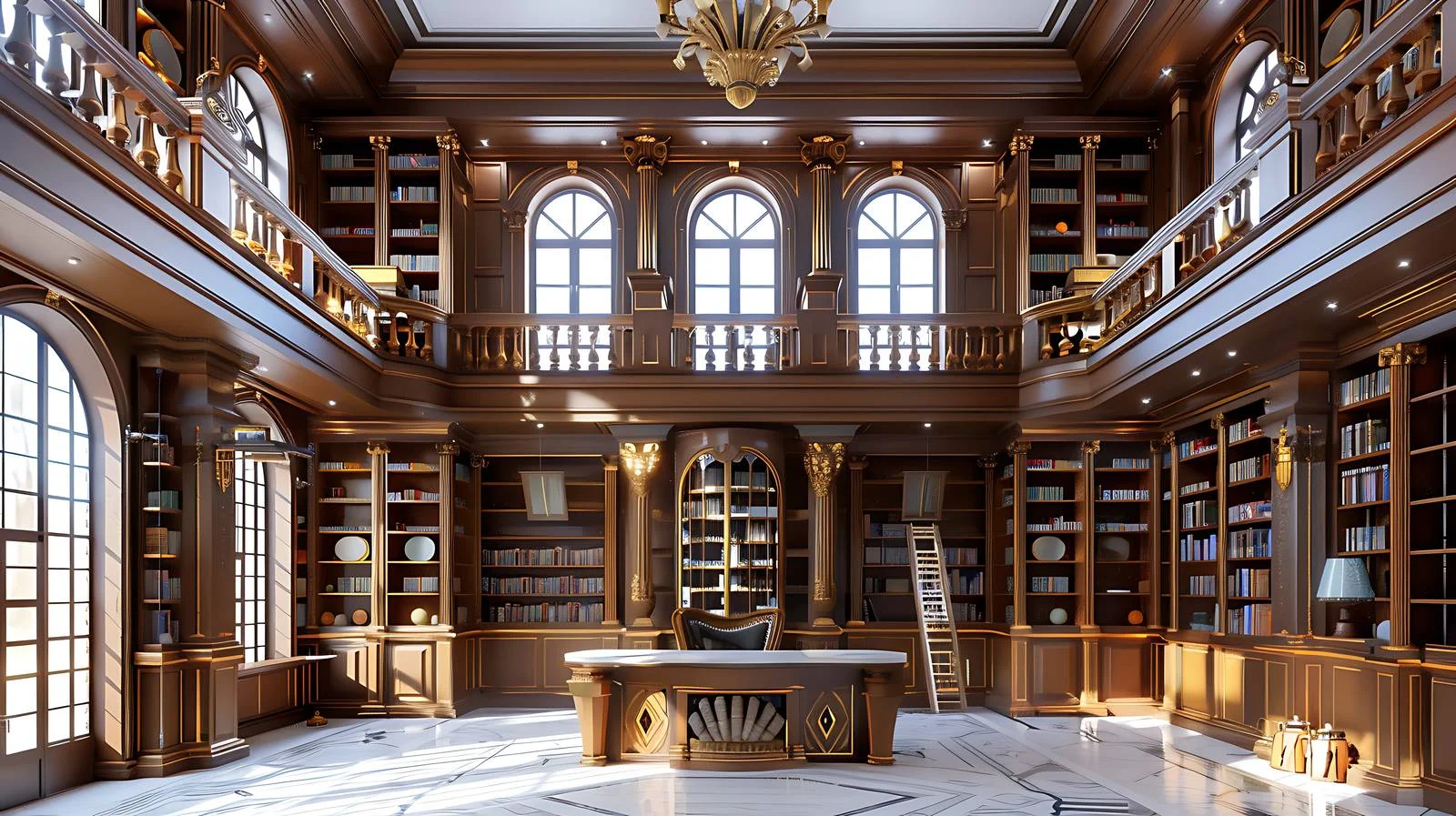 Elegant Library Interior on White Background — free download from Dotvec