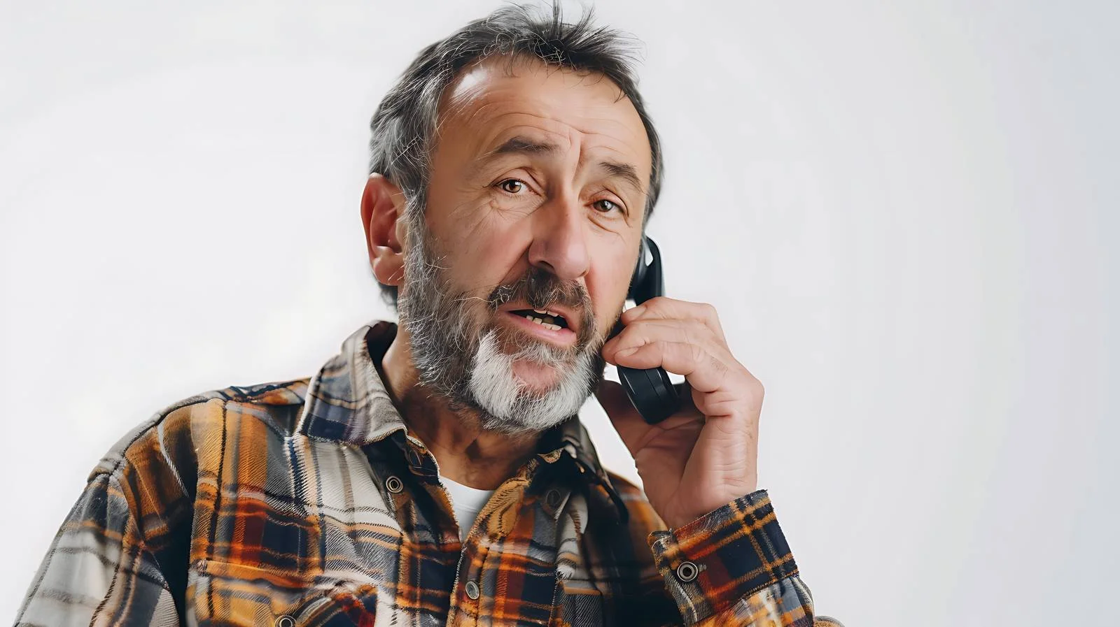 Middle-Aged Man Making Phone Call Isolated — free download from Dotvec