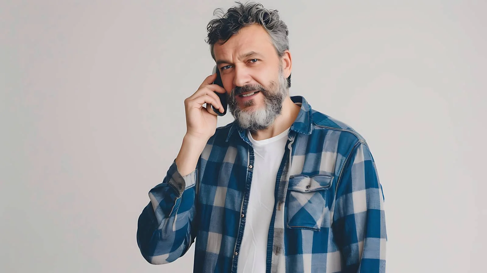 Middle-Aged Man Making Phone Call — free download from Dotvec