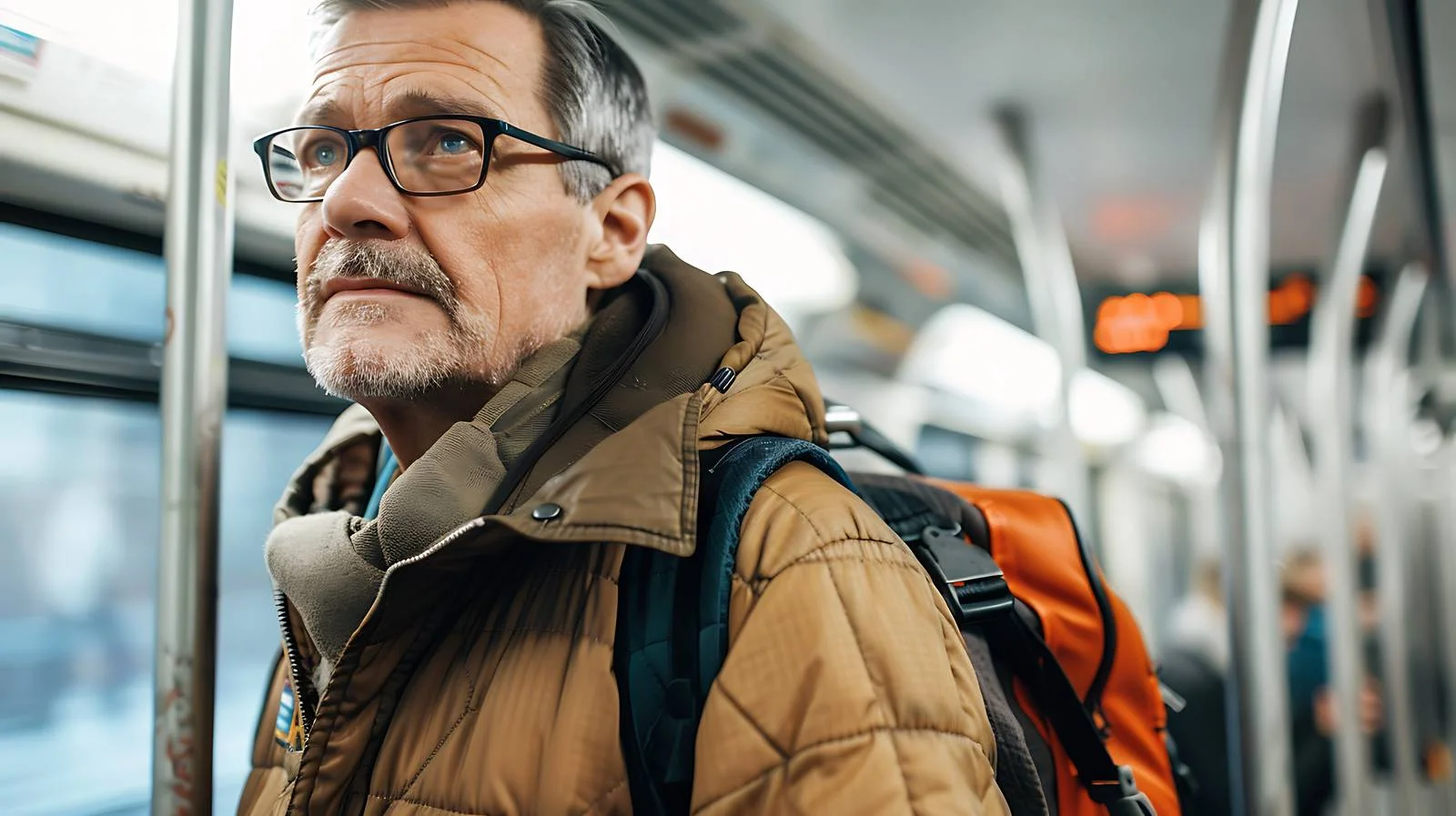 Middle-aged Man Subway Portrait — free download from Dotvec