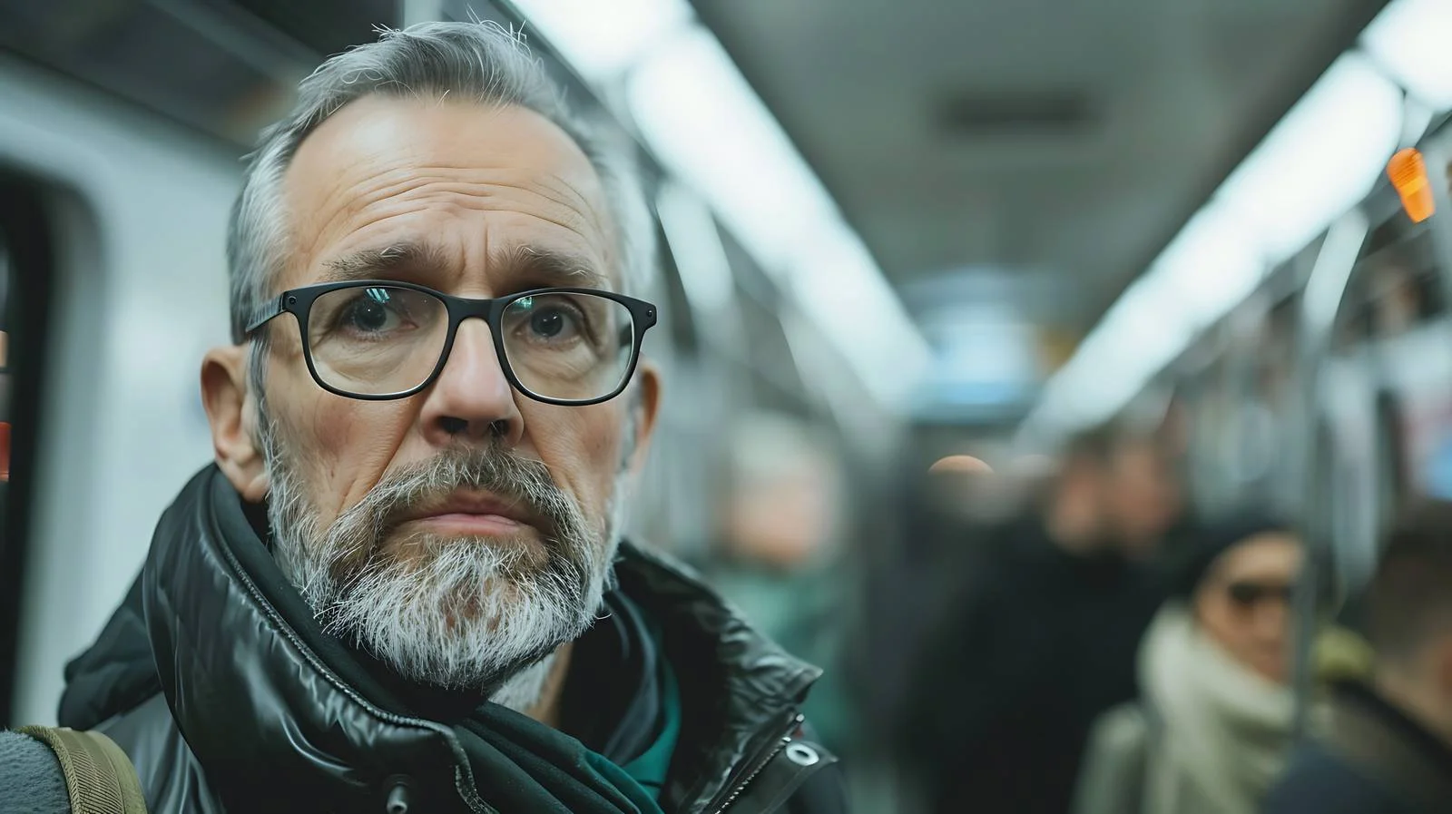 Middle-Aged Man Subway White Isolated — free download from Dotvec