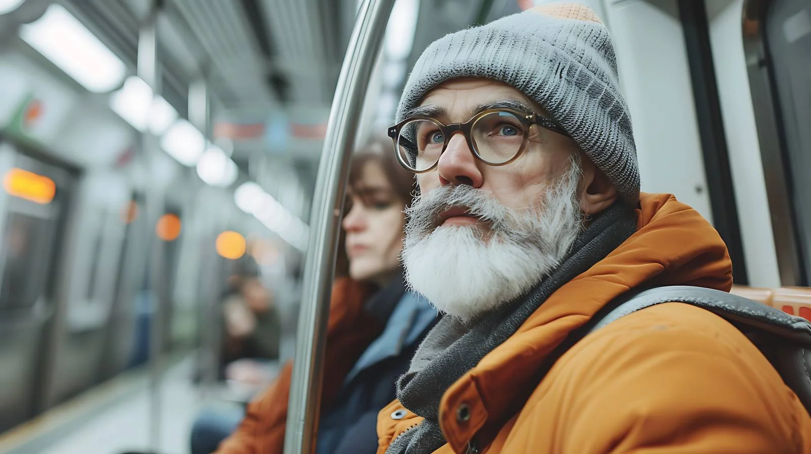 Subway commuter in isolated white background — free download from Dotvec