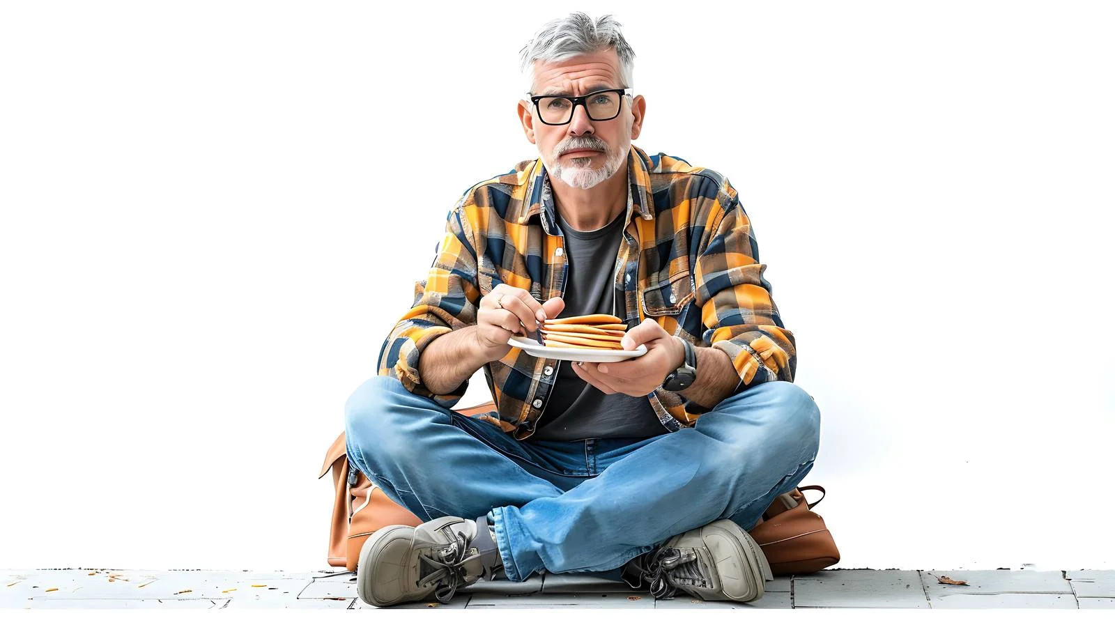 Urban Man Sidewalk Dining Scene — free download from Dotvec