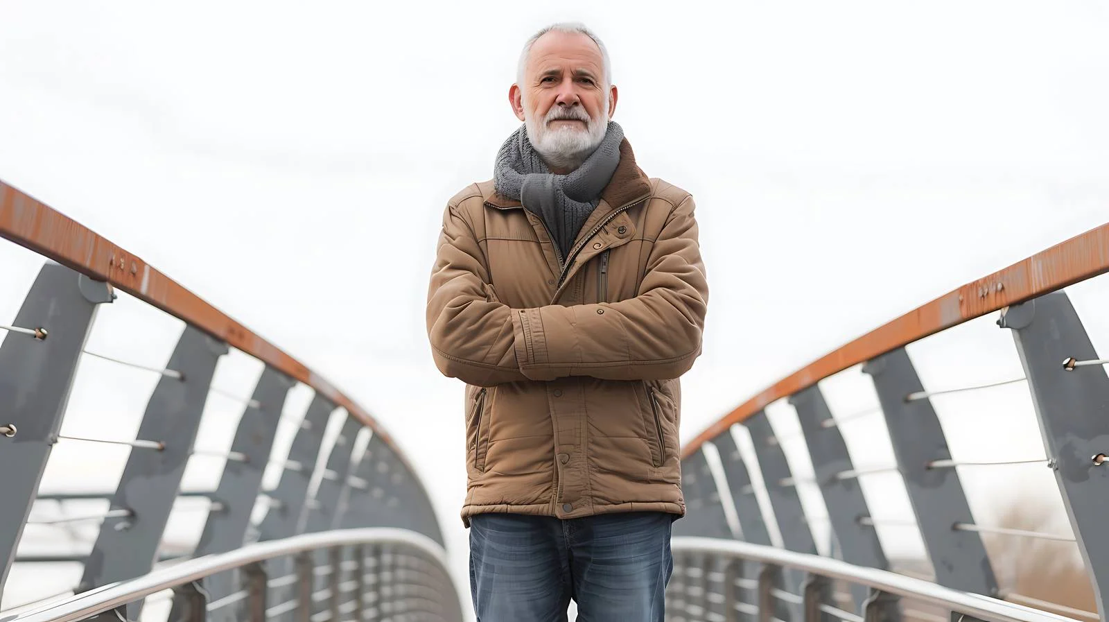 Middle-Aged Man on Bridge — free download from Dotvec