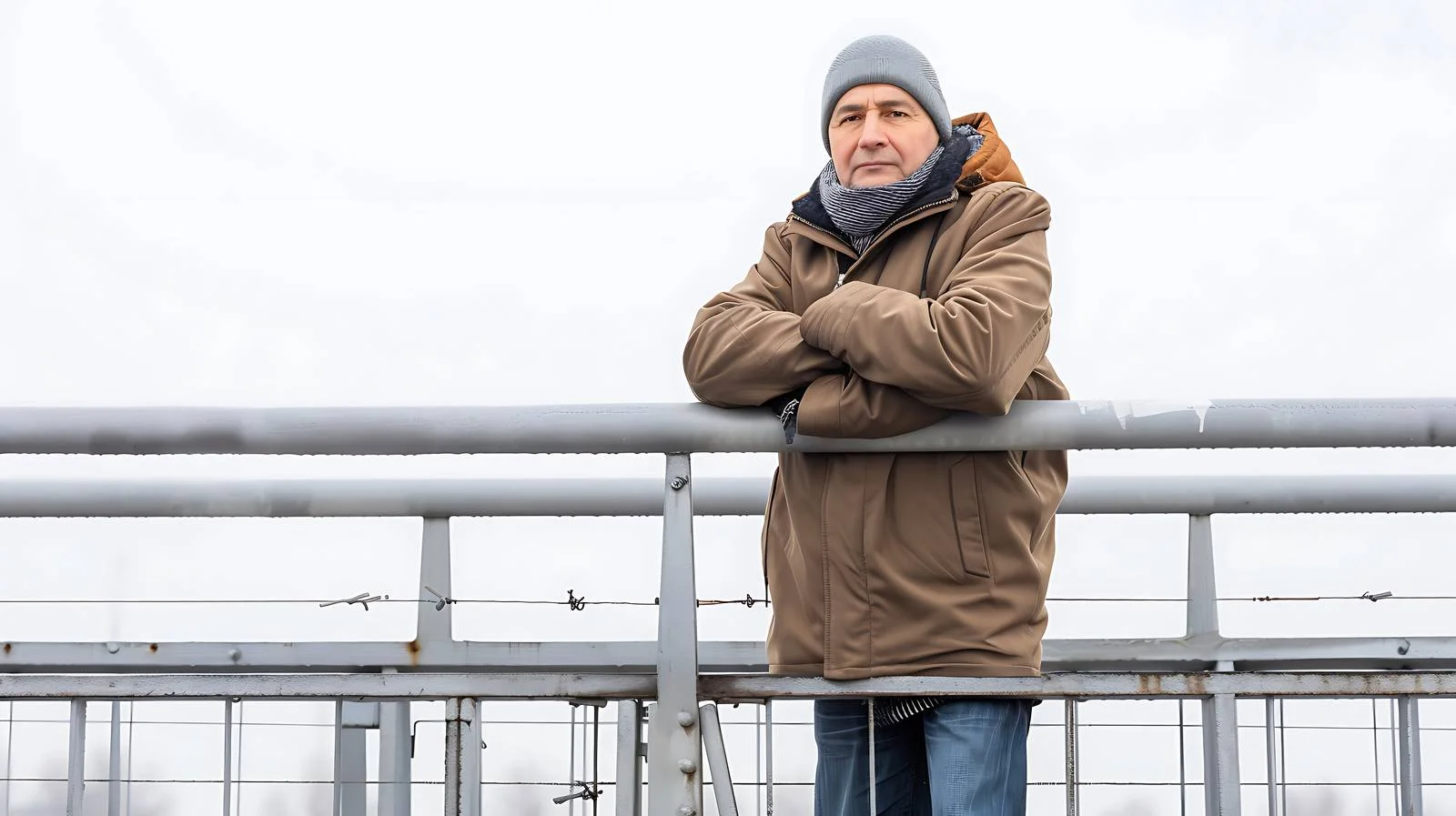 Middle-Aged Man on Bridge — free download from Dotvec