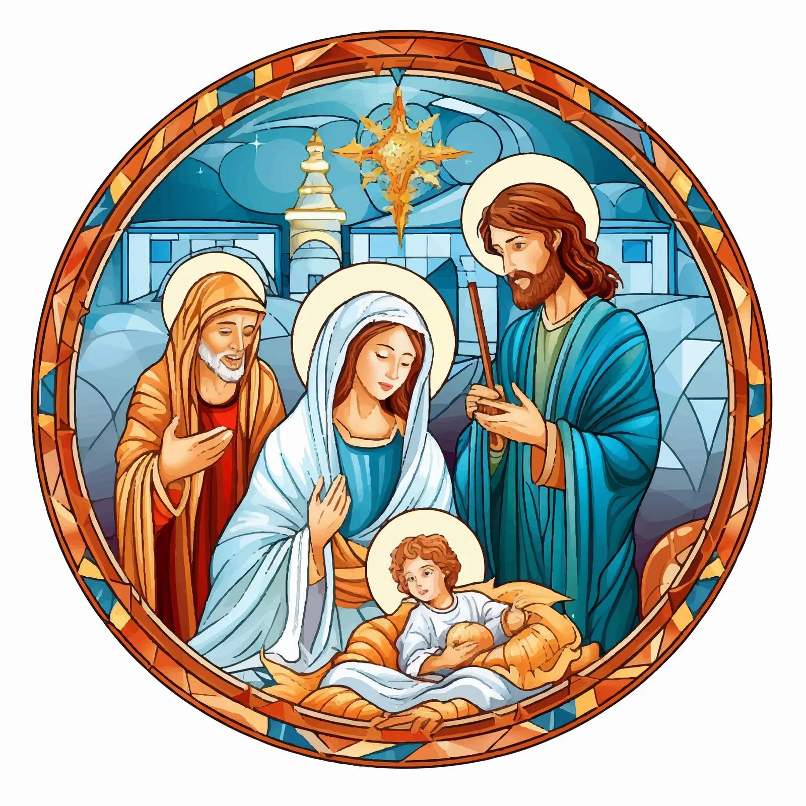 Nativity of Jesus Christmas Vector Illustration — free download from Dotvec