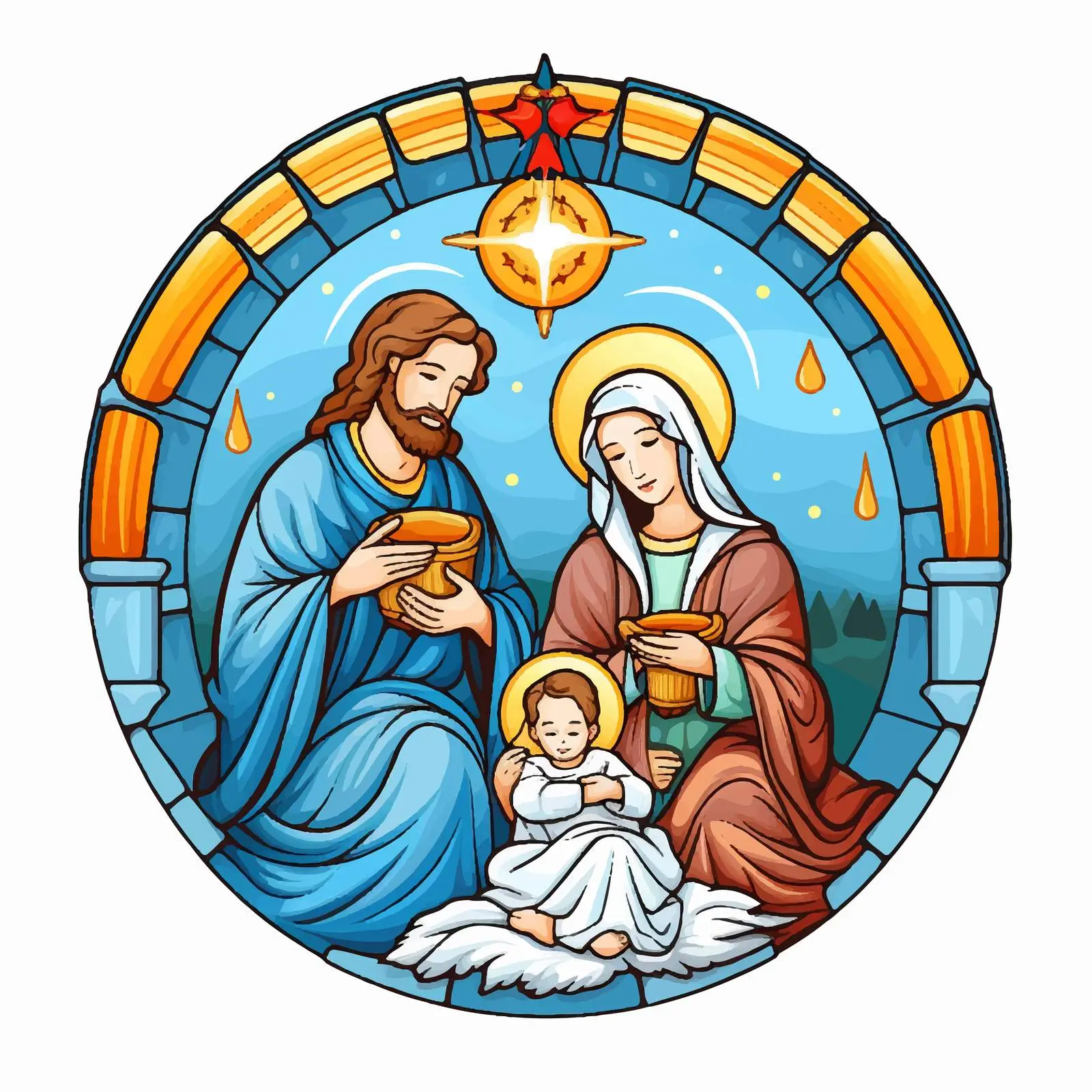 Nativity of Jesus Christmas Religious Illustration – free bethlehem image from Dotvec