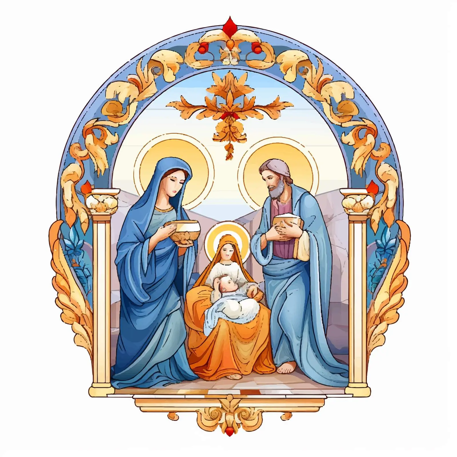 Nativity of Jesus Christmas Illustration — free download from Dotvec