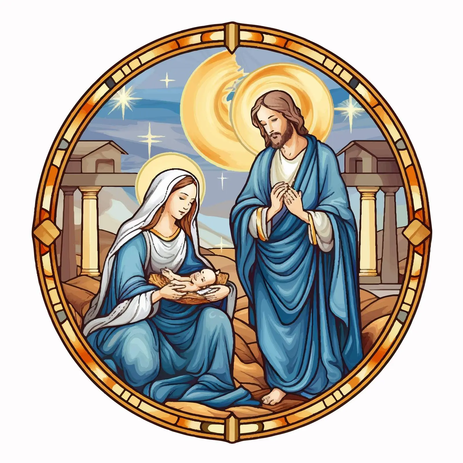 Nativity of Jesus Christmas Religious Vector Illustration — free download from Dotvec