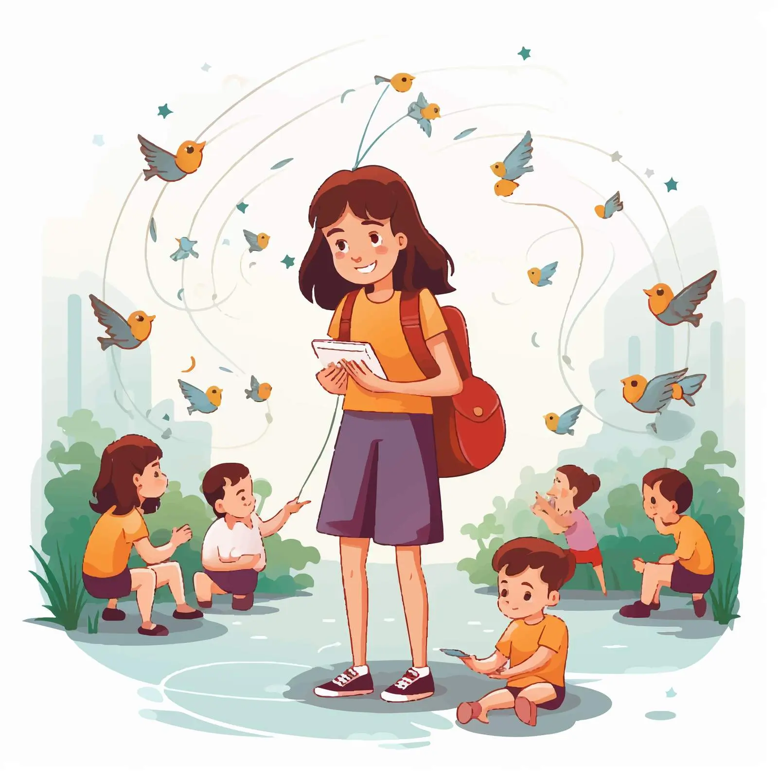 Children Practicing Social Distancing in New Normal — free download from Dotvec