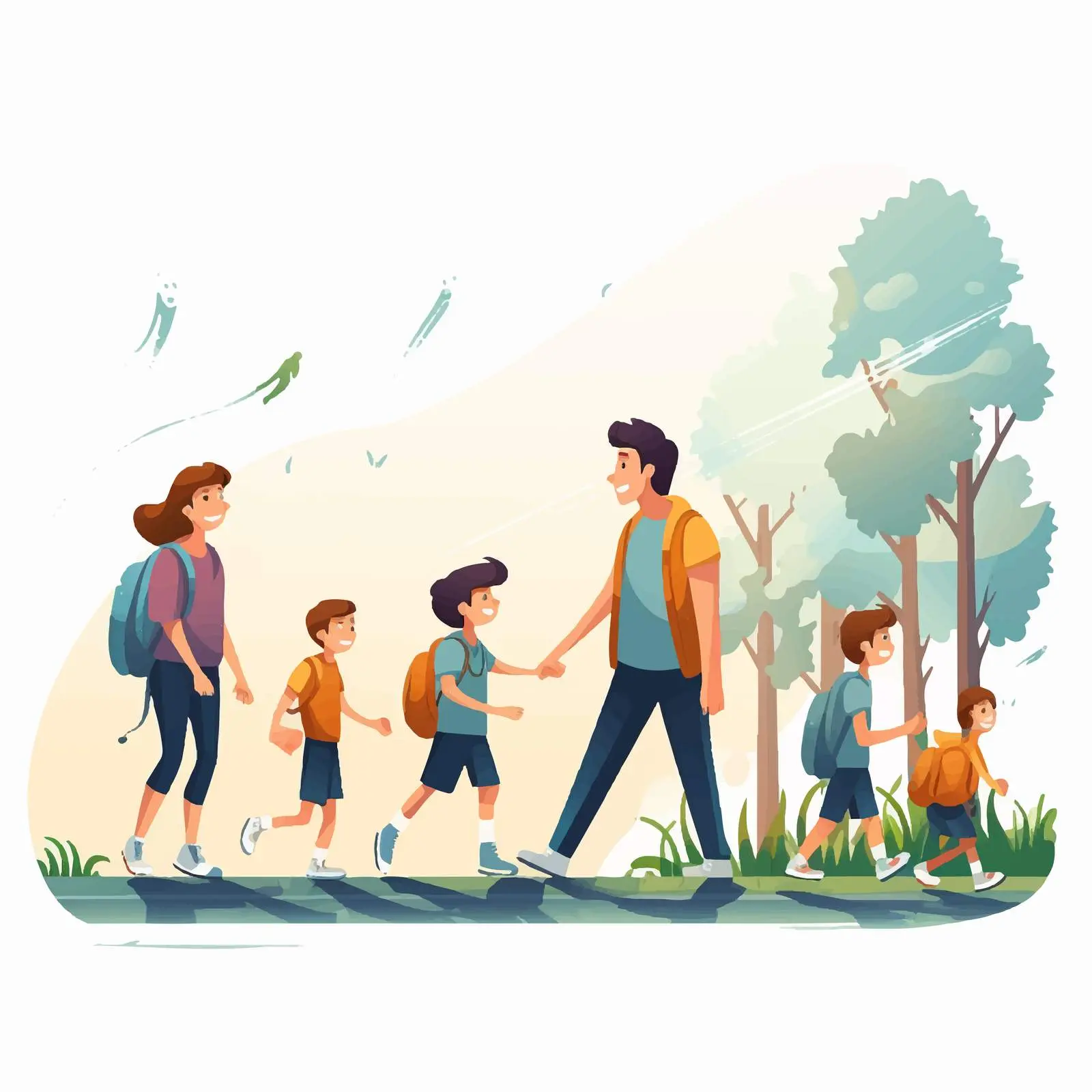 Children Practicing Social Distancing Illustration – free stay safe image from Dotvec