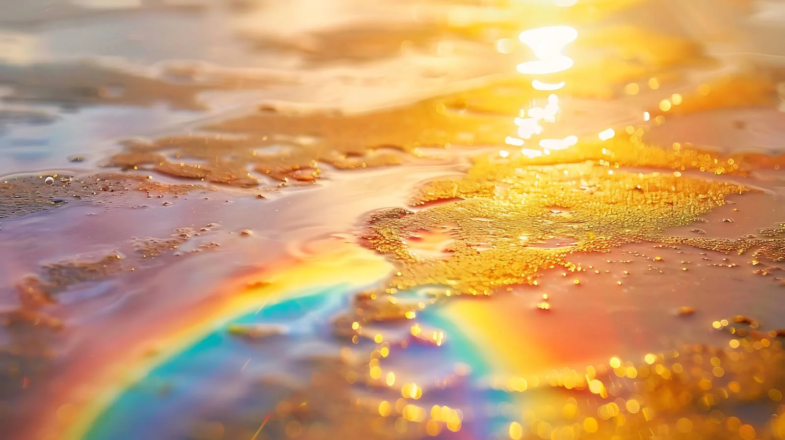 After Rain, Residual Oil Creates Distinct Patterns — free download from Dotvec