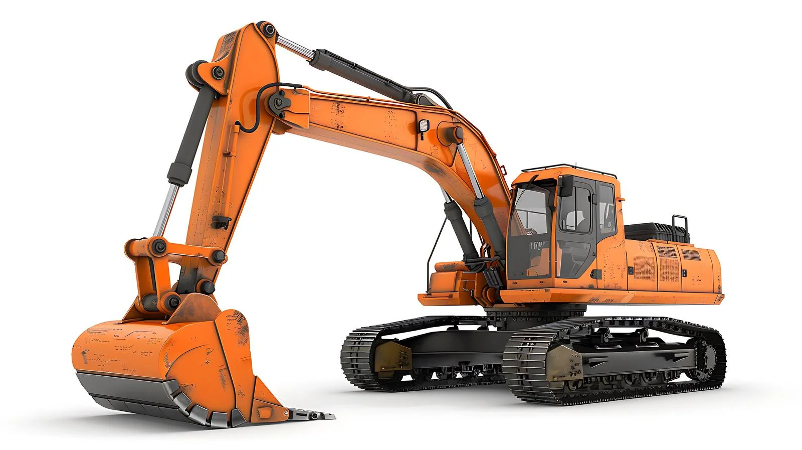 Orange Backhoe on Ground — free download from Dotvec