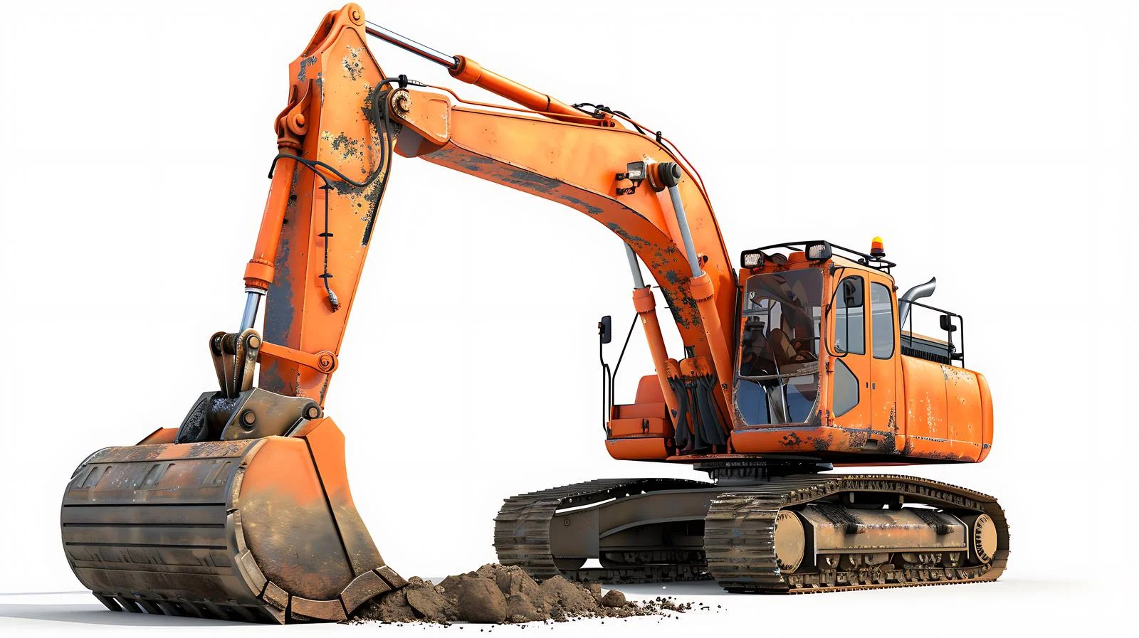 Orange Backhoe at Sunset — free download from Dotvec