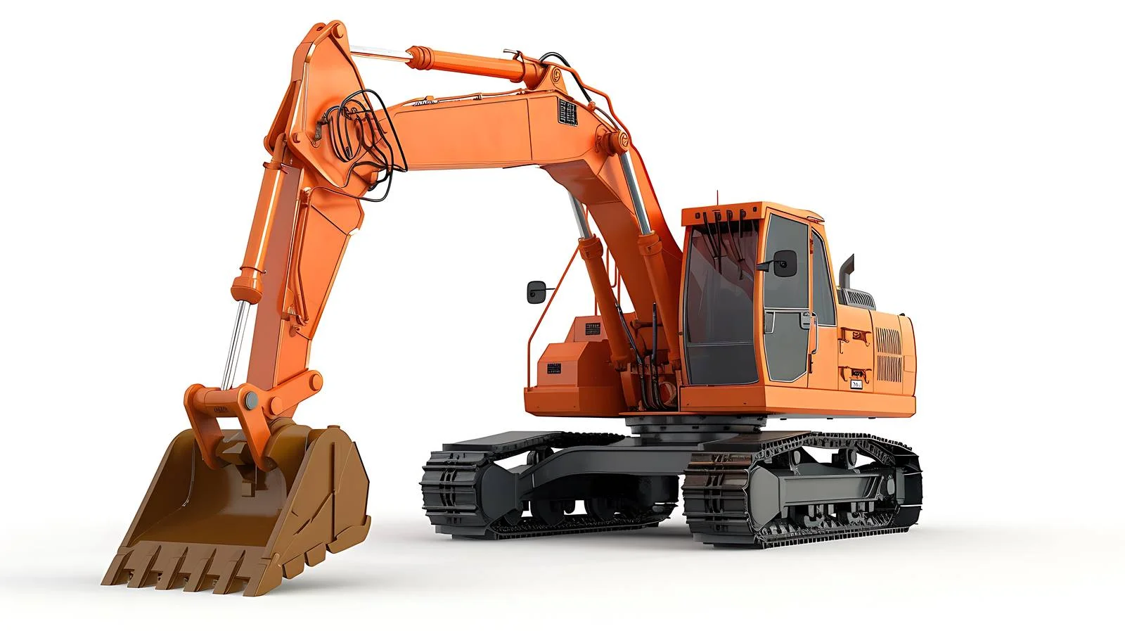 Orange Backhoe on Sunset Ground — free download from Dotvec