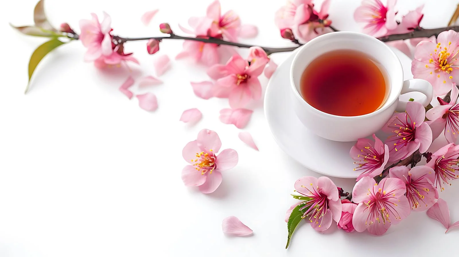 Peach Blossoms Tea Garden Spring View — free download from Dotvec