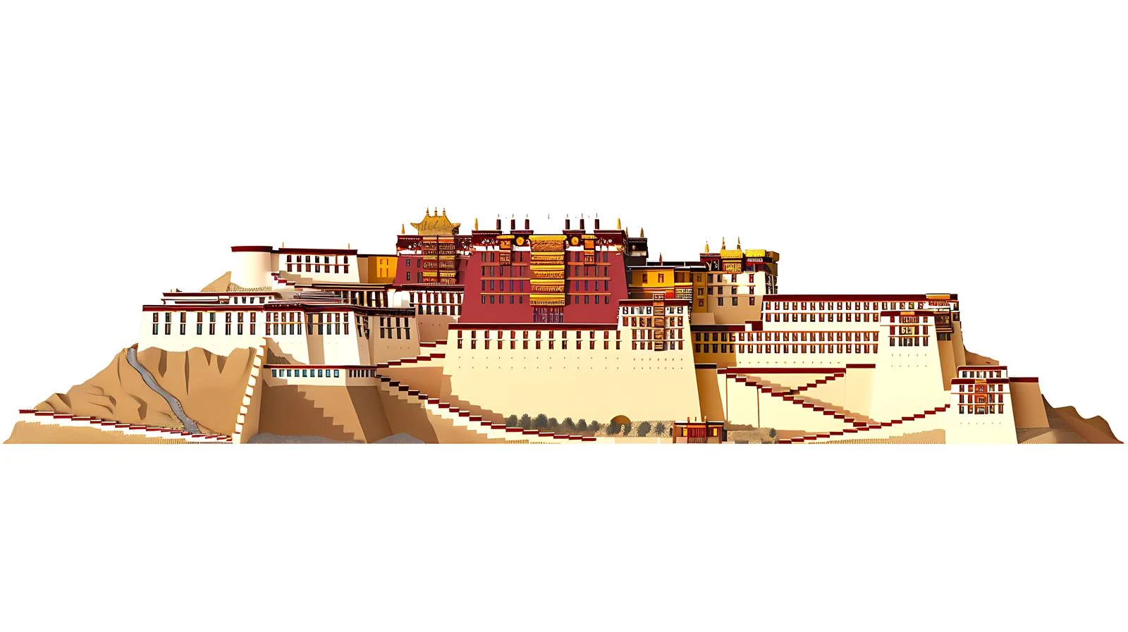 Potala Palace Isolated White Background Image — free download from Dotvec