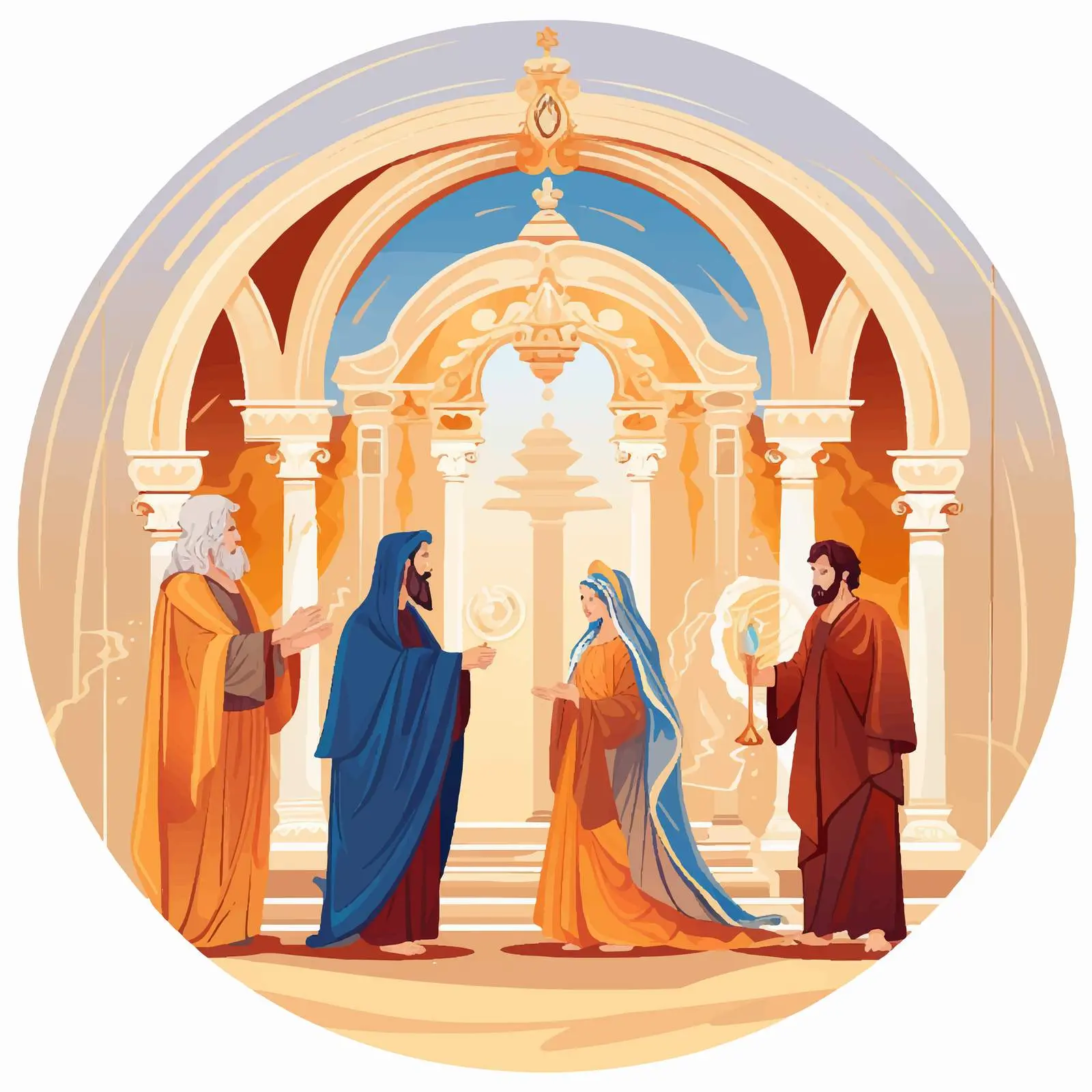 Presentation of Jesus at the Temple Illustration — free download from Dotvec