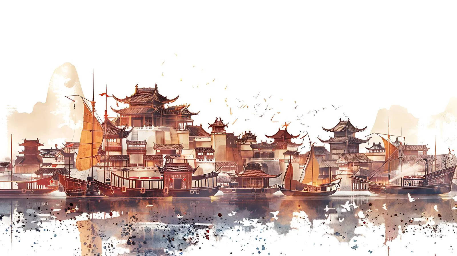 Qianwan Port on White Background — free download from Dotvec