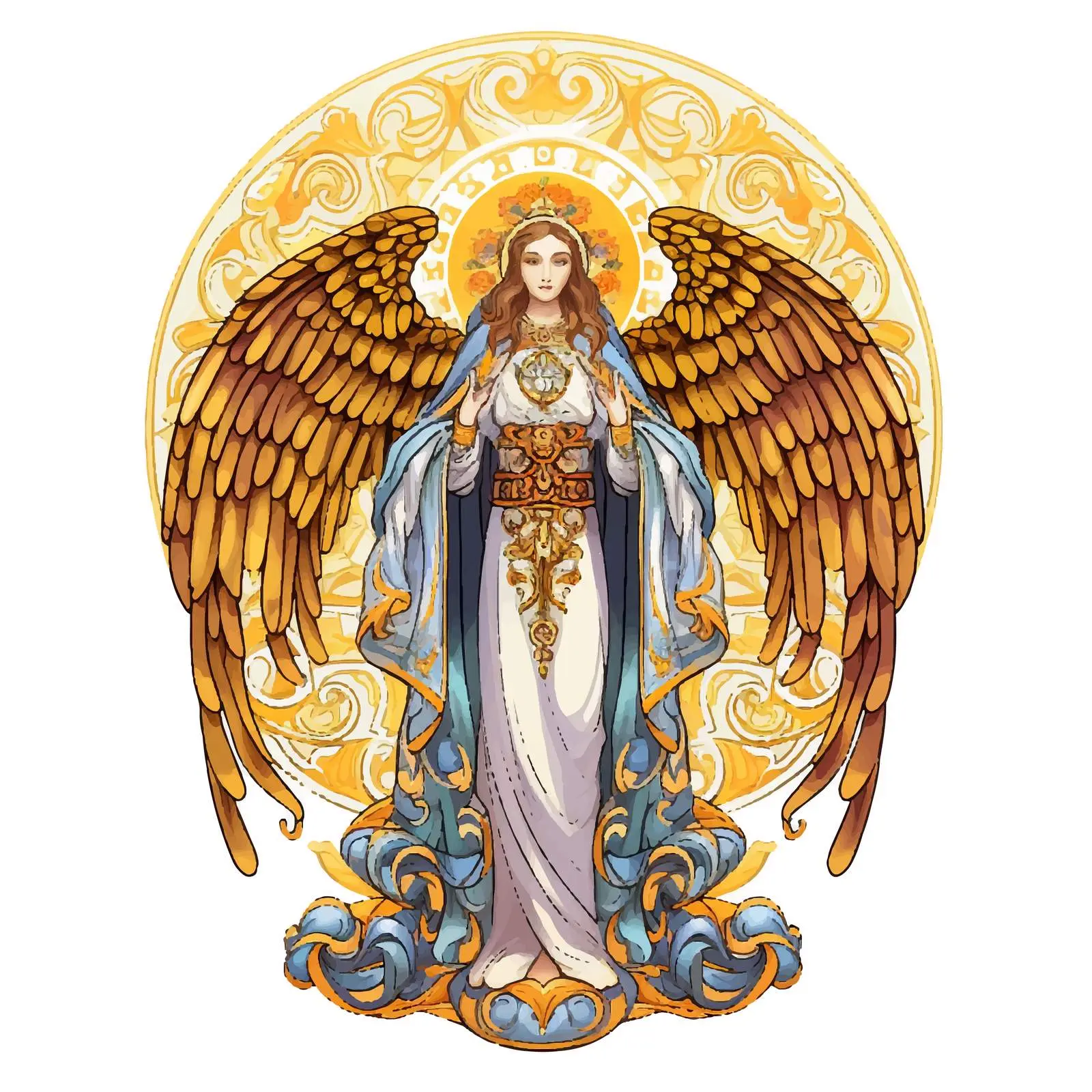 Byzantine Style Seraphim Cartoon Vector Illustration — free download from Dotvec