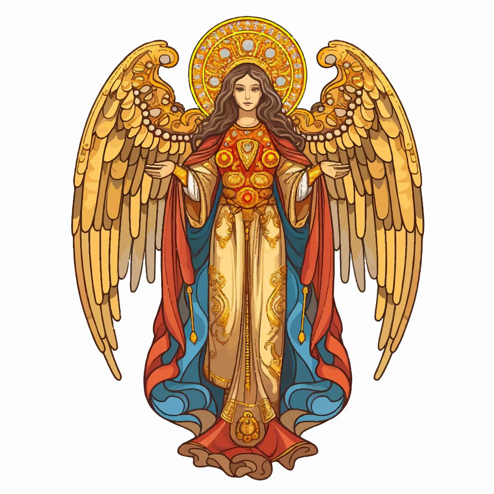 Byzantine Style Seraphim Cartoon Vector Illustration — free download from Dotvec