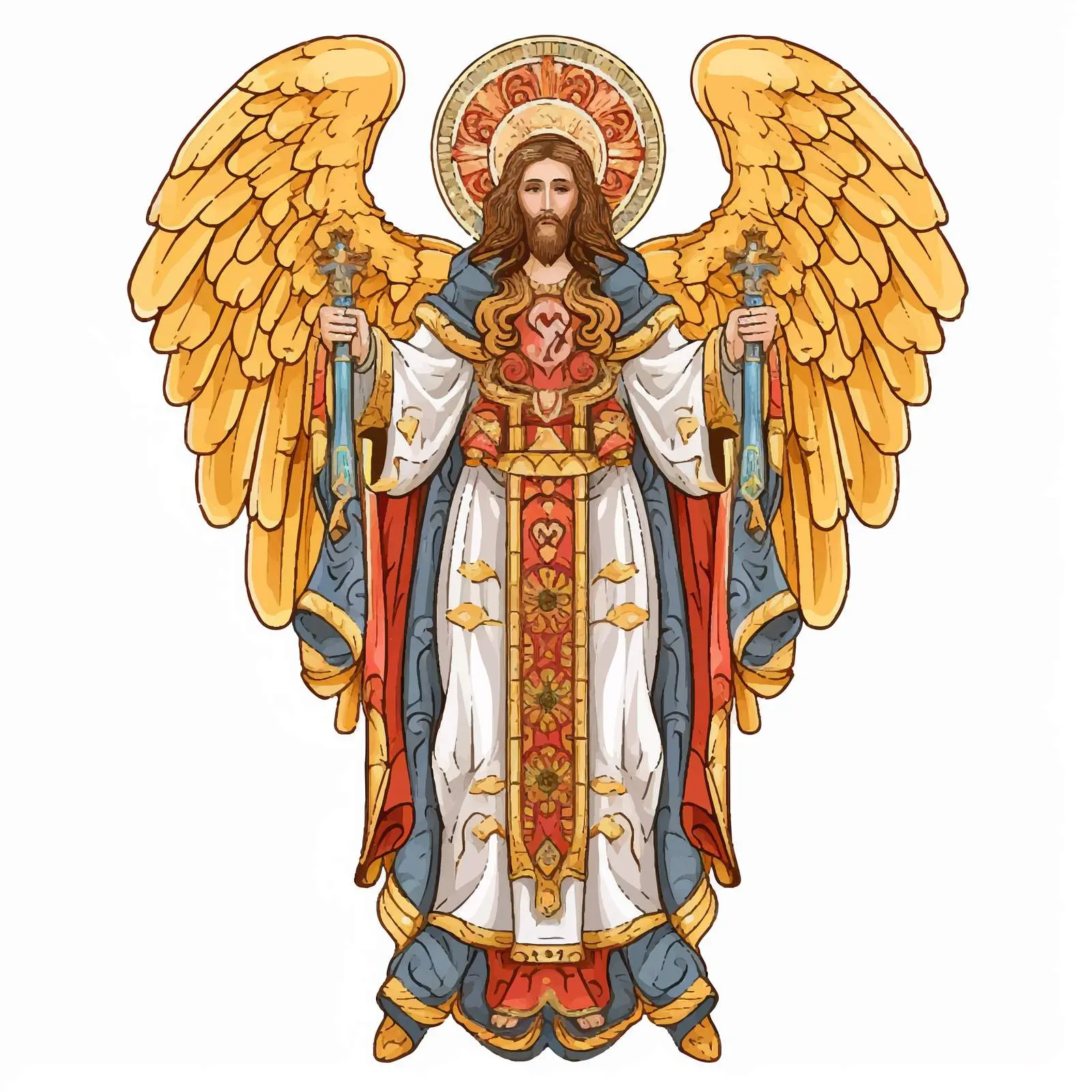 Byzantine Style Seraphim Cartoon Vector Illustration — free download from Dotvec
