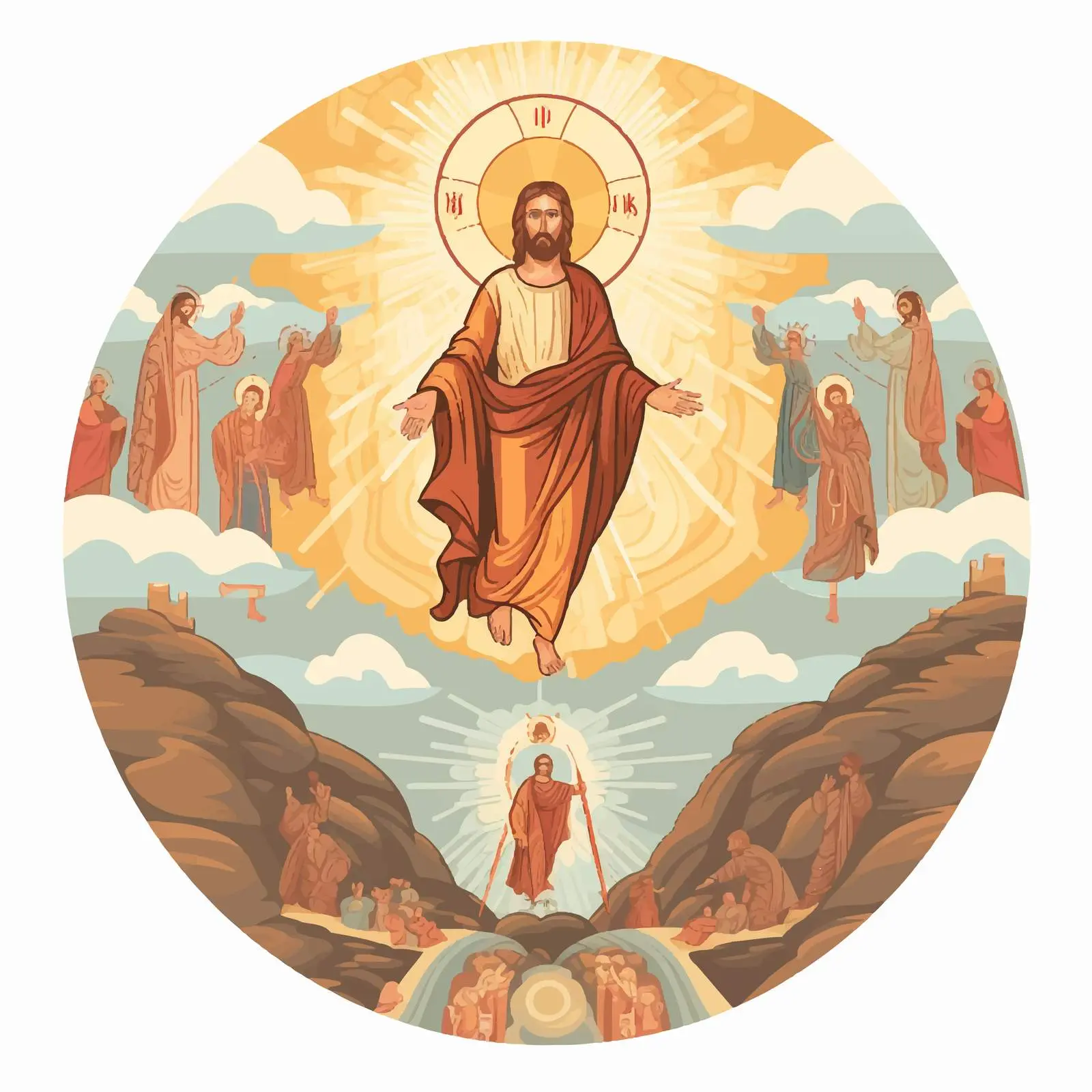 Sixth Appearance: Resurrection to Ascension – free biblical illustrations image from Dotvec
