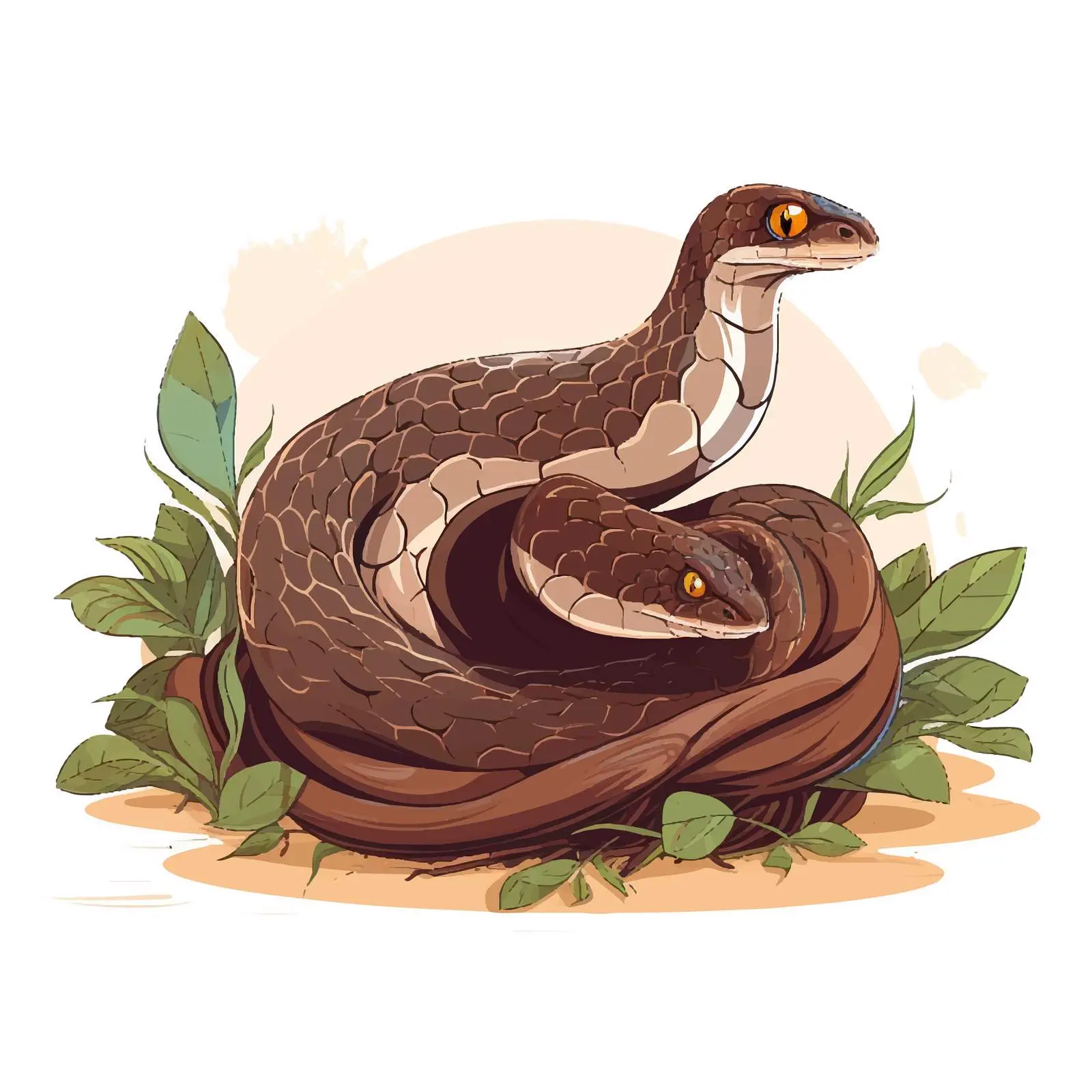 Snake Emerging from Nest - Vector Illustration – free serpent image from Dotvec