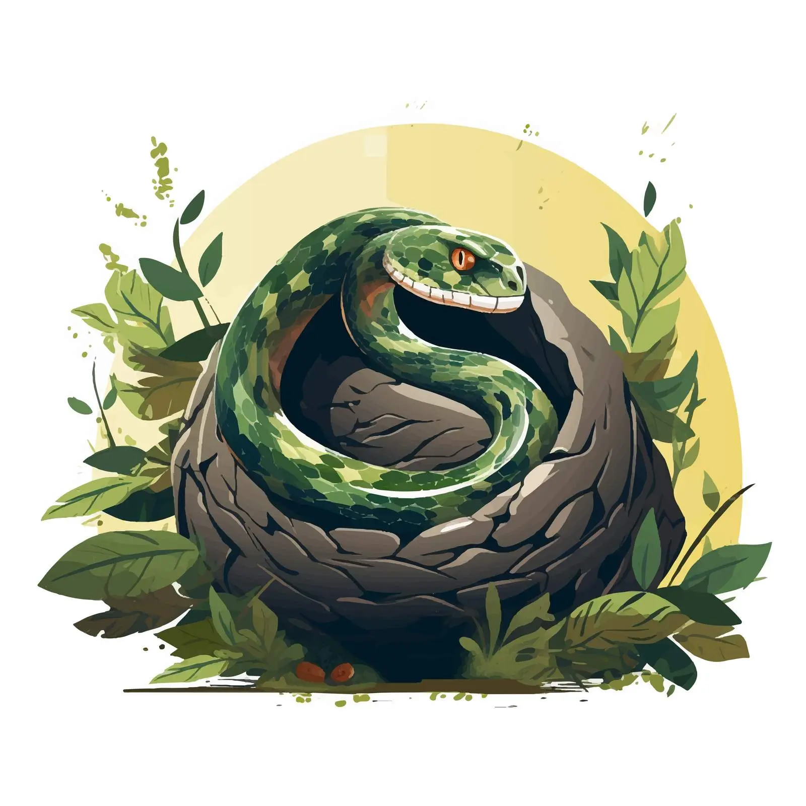 Snake Emerging from Nest Vector Illustration — free download from Dotvec