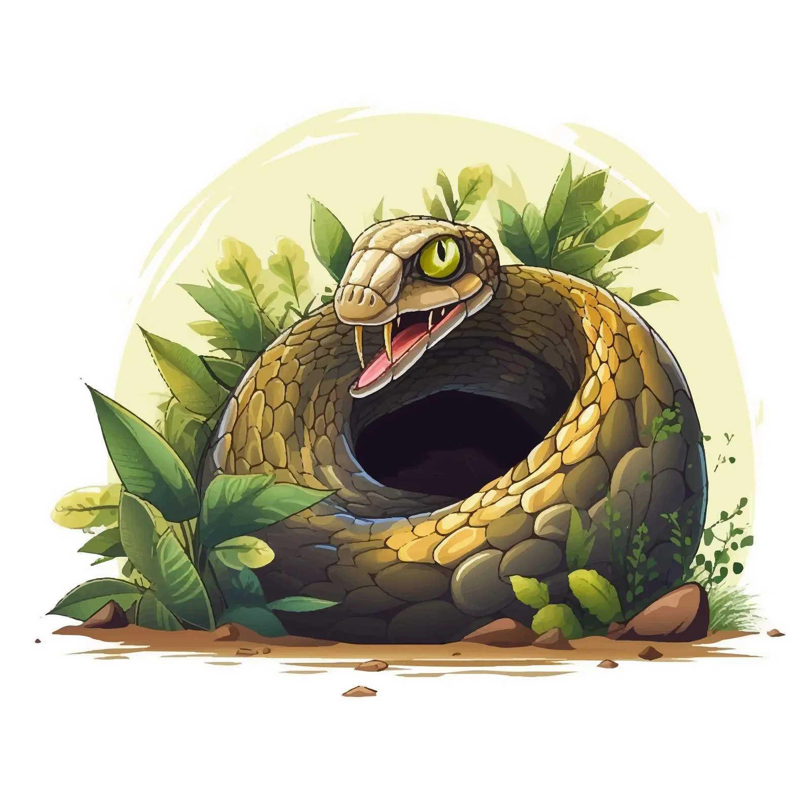 Cartoon Snake Emerging from Nest Vector Illustration – free fertility image from Dotvec