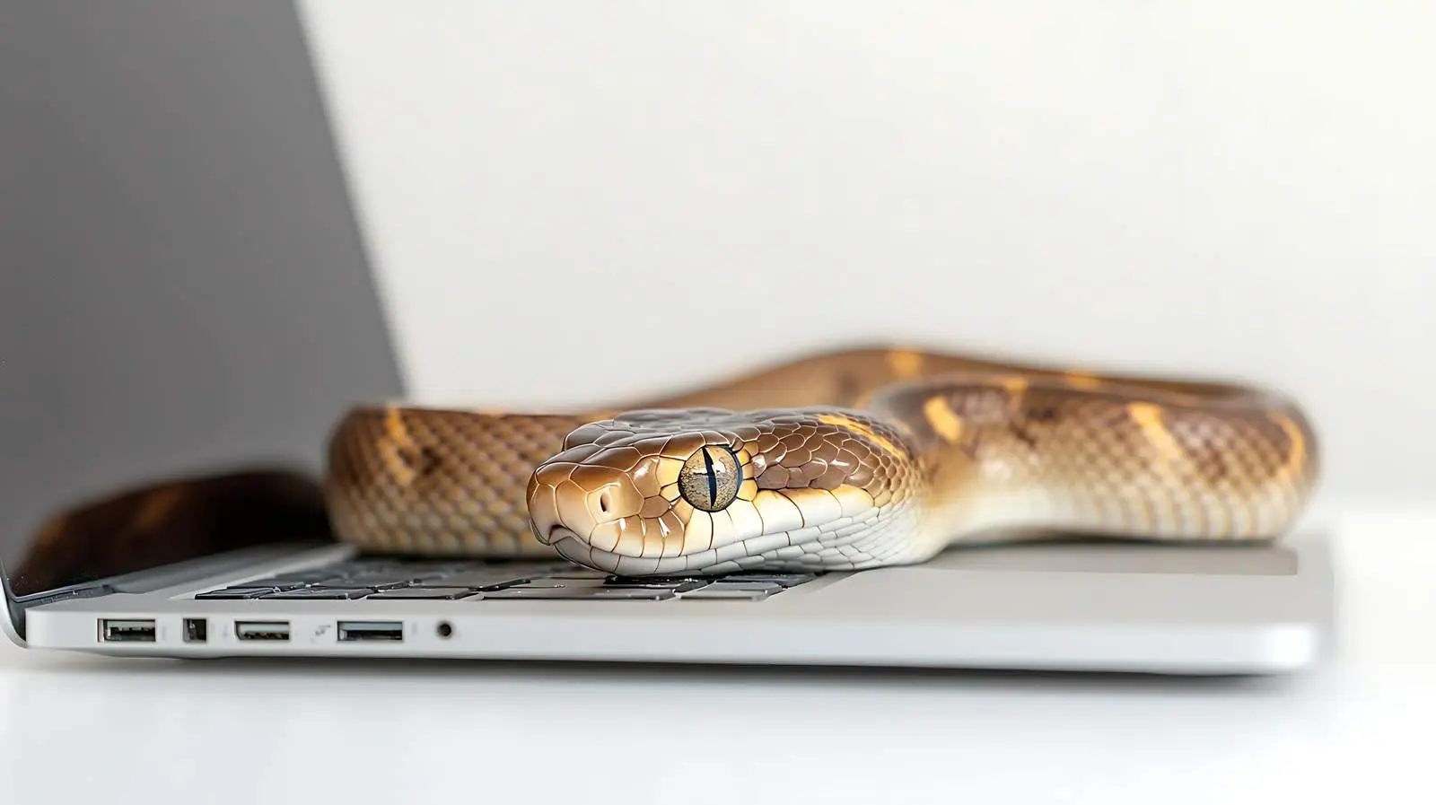 Snake on Laptop Screen Isolated Photo — free download from Dotvec
