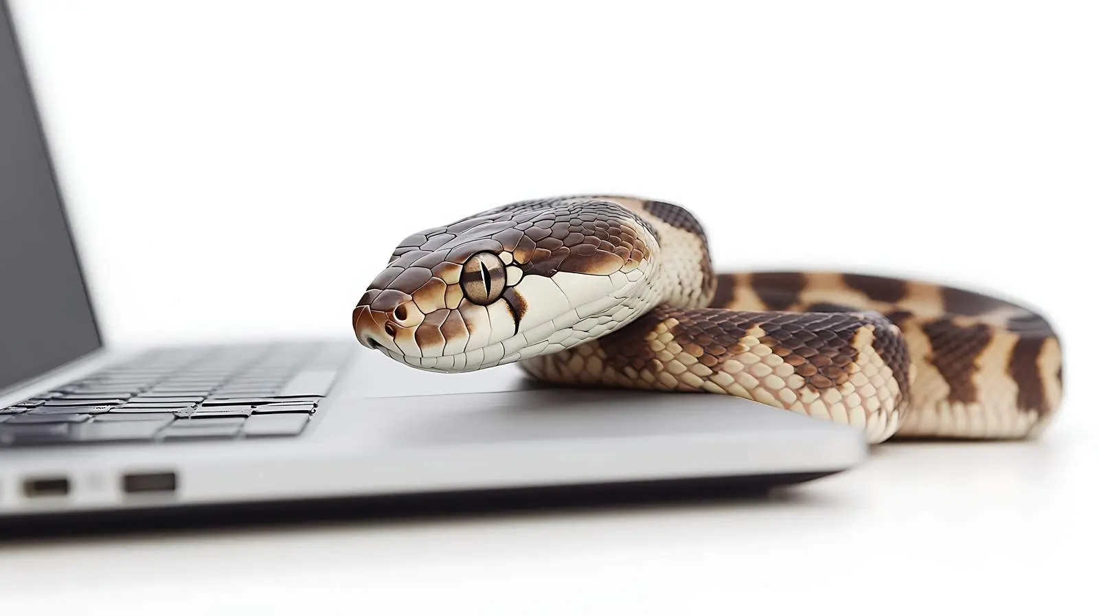 Snake on Laptop Looking at Screen — free download from Dotvec